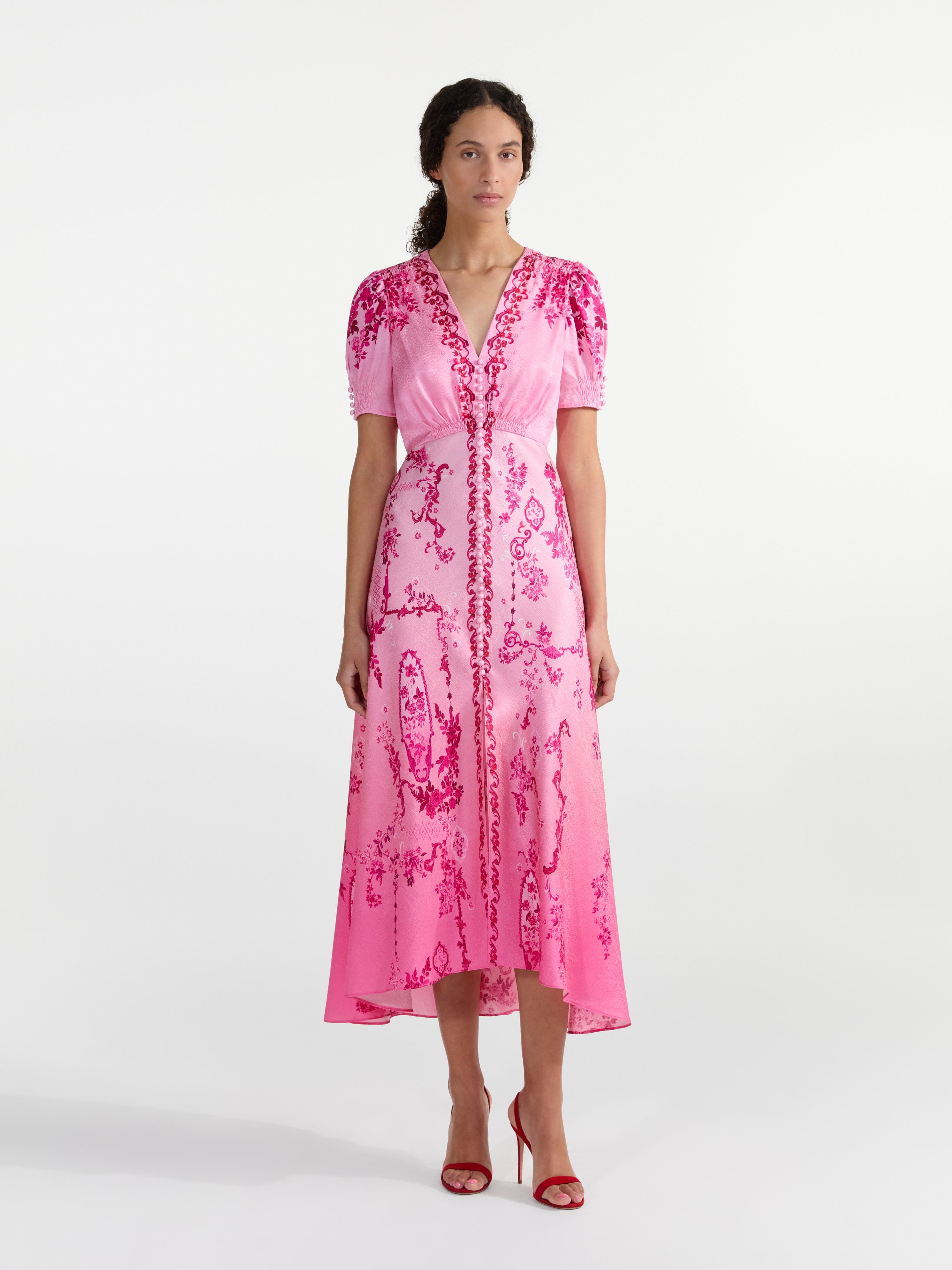 Saloni | Lea Long Dress in Floral Serramento Saloni | Lea Long Dress in Floral Serramento