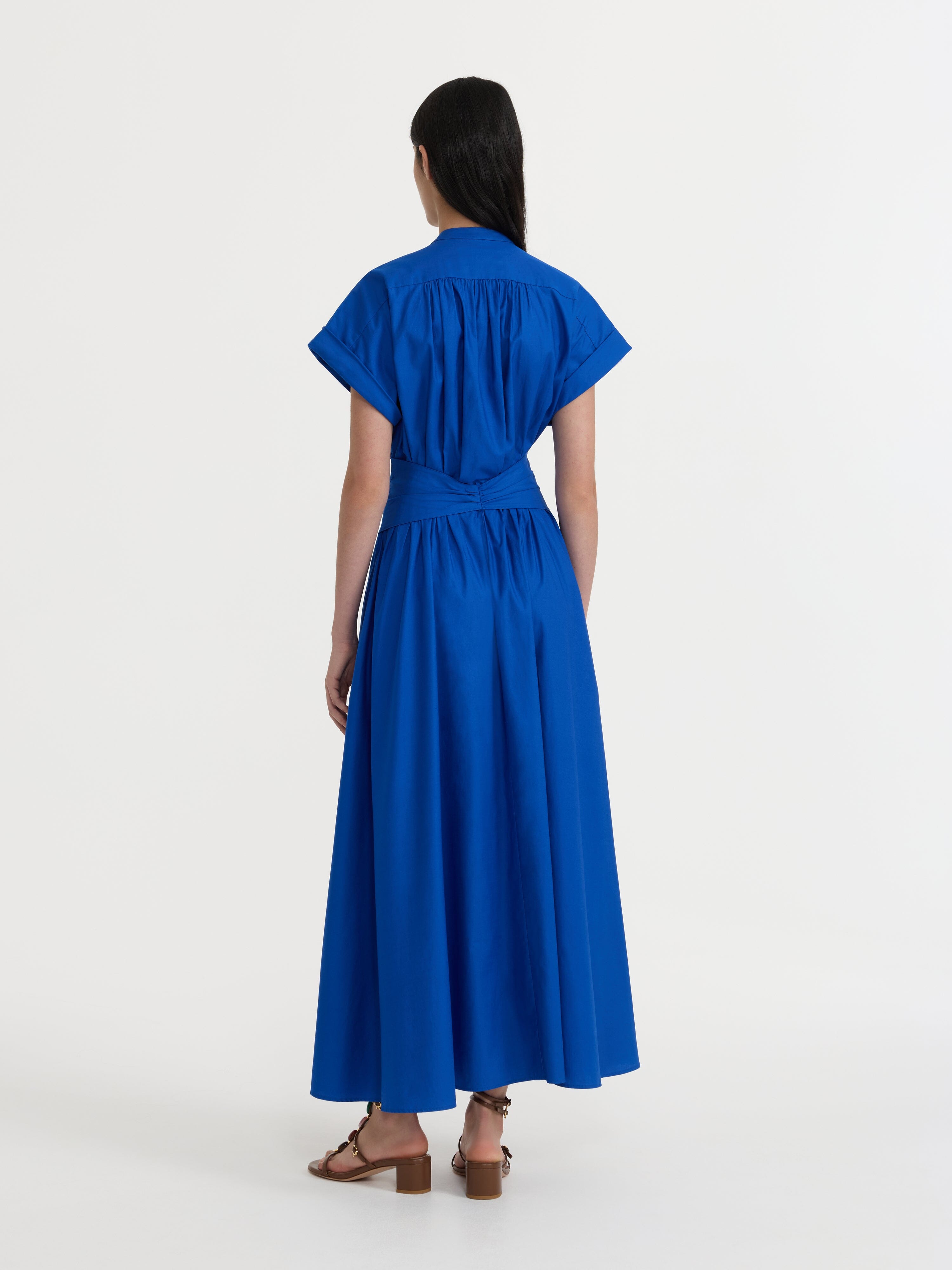 SALONI ブルーロングドレス Neesha Dress in Cobalt Blue – SALONI