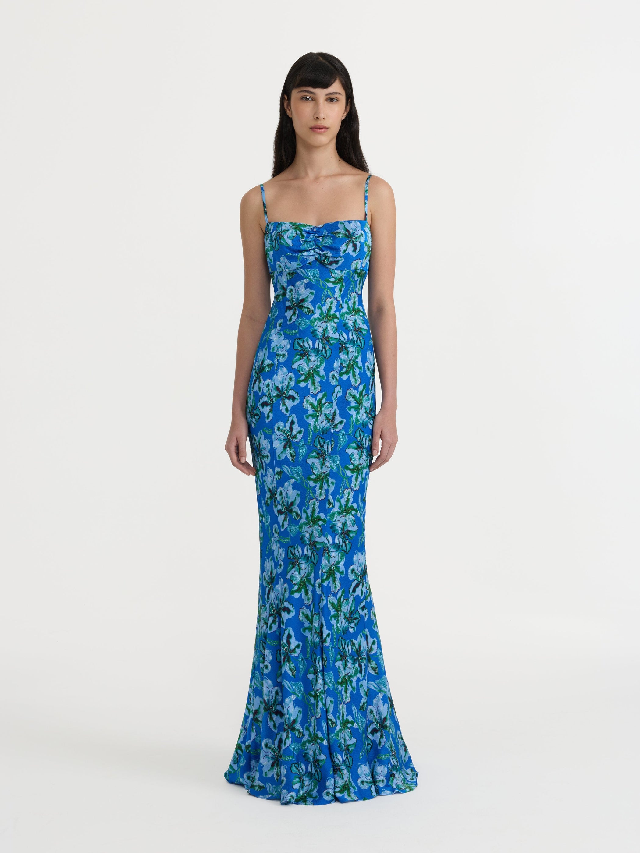 Renee Long Dress in Waterlily Azure