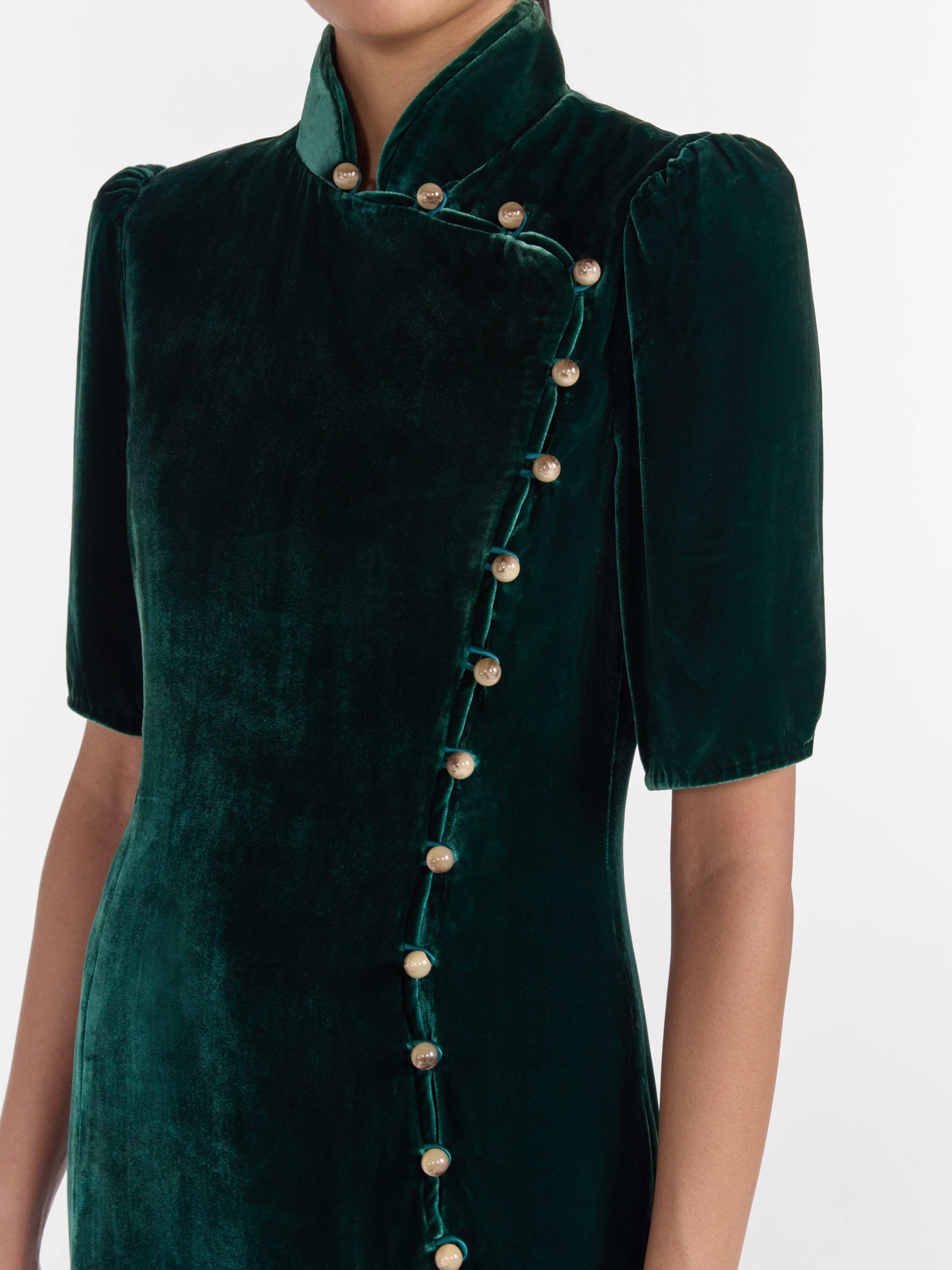 Venyx Taro Dress in Jade – SALONI