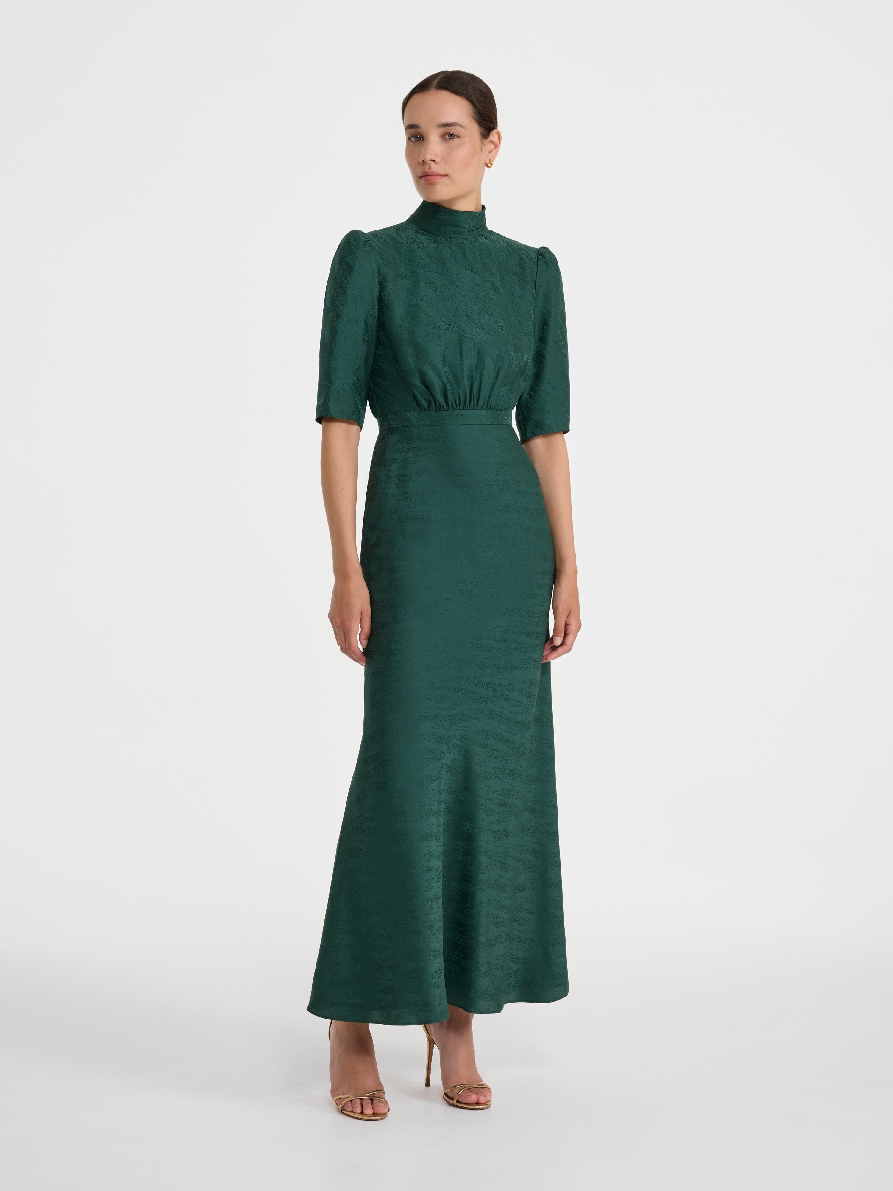 Adele B Dress in Forest Green – SALONI