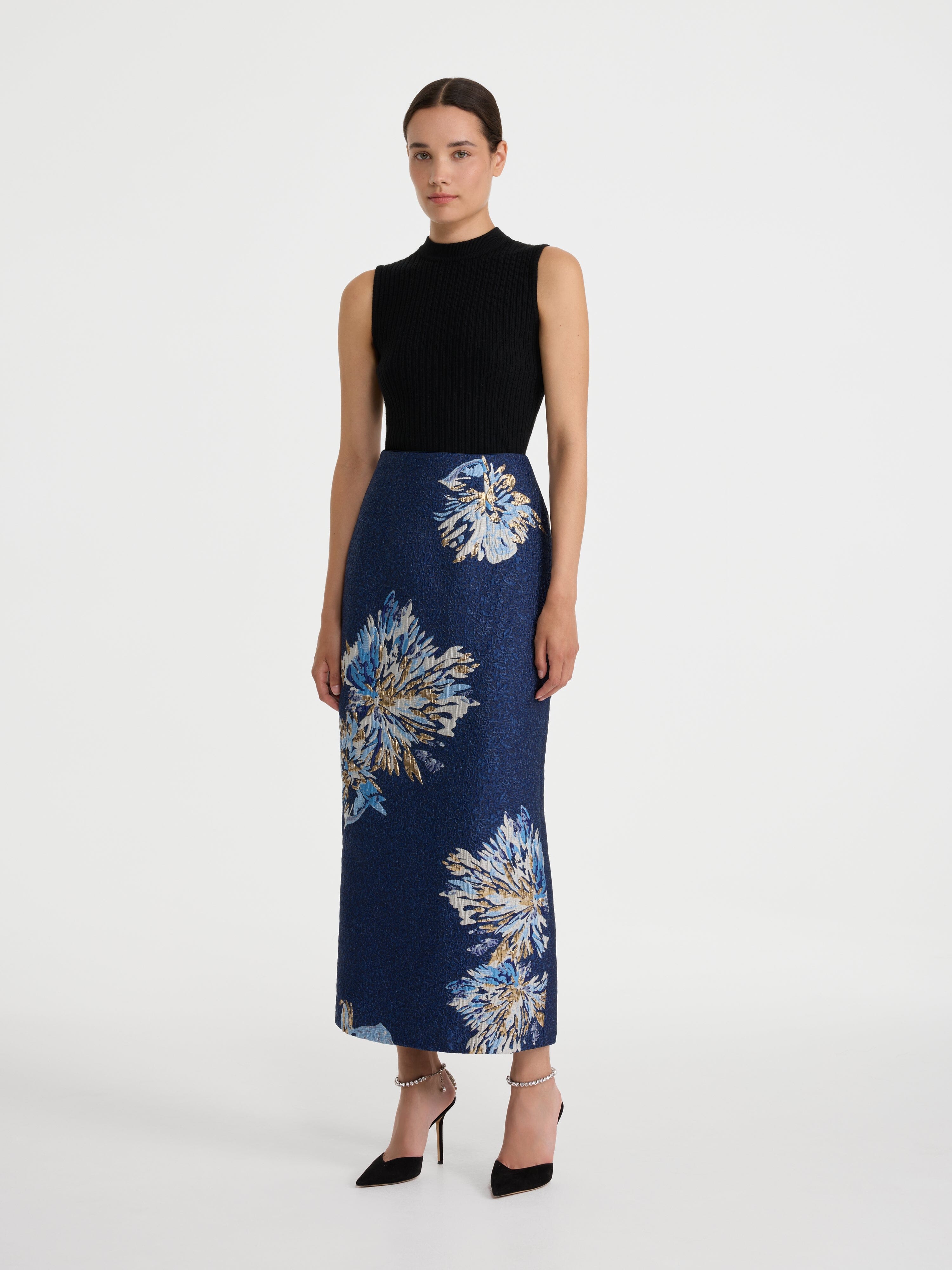 Bora Skirt in Painterly Dahlia