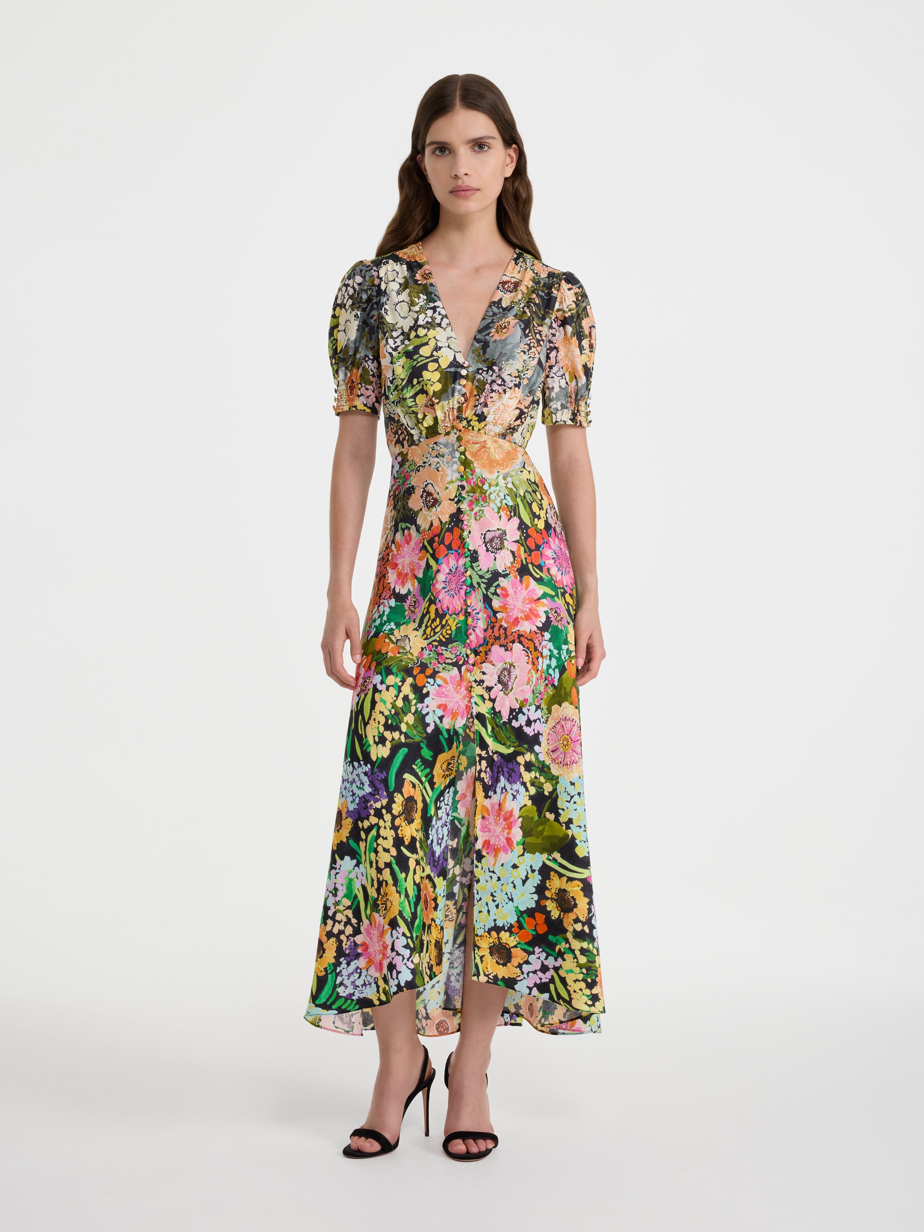 Lea Long Dress in Aster Garden