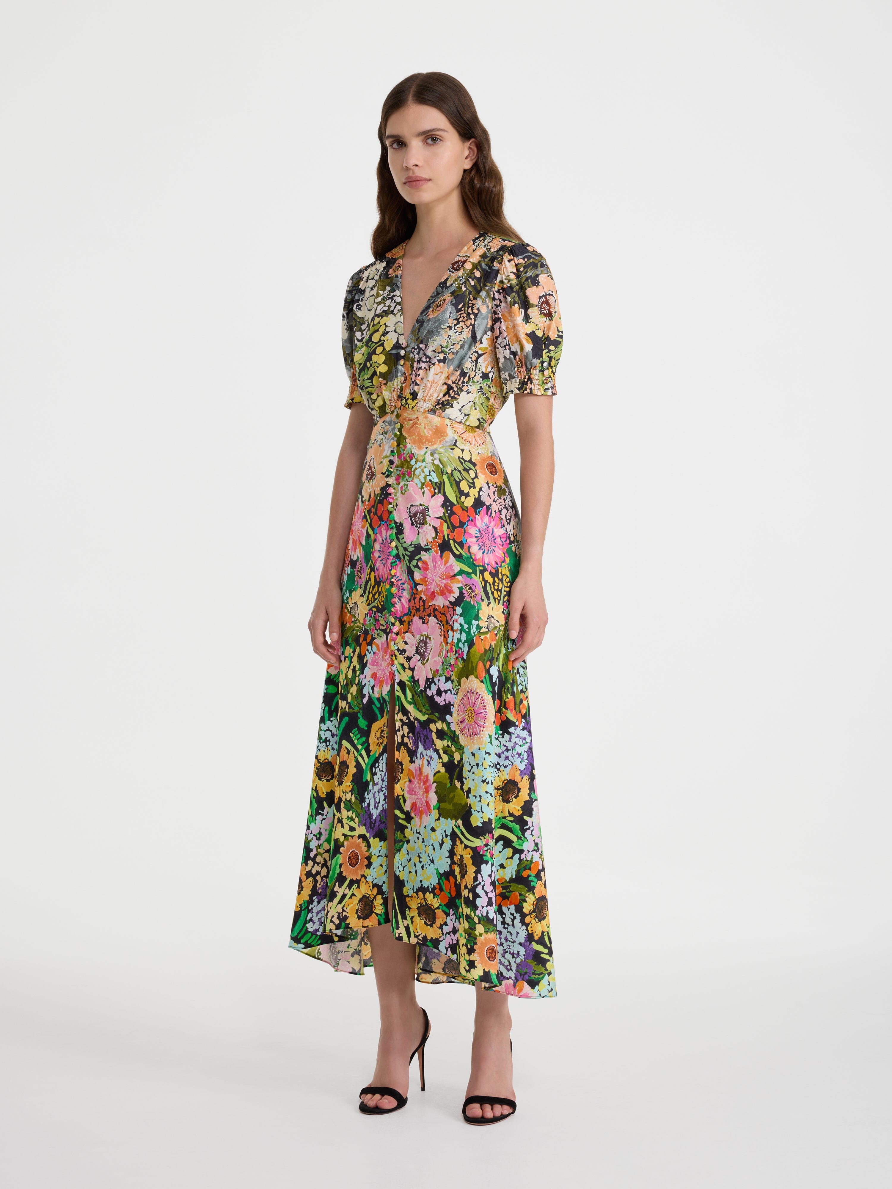 Lea Long Dress in Aster Garden