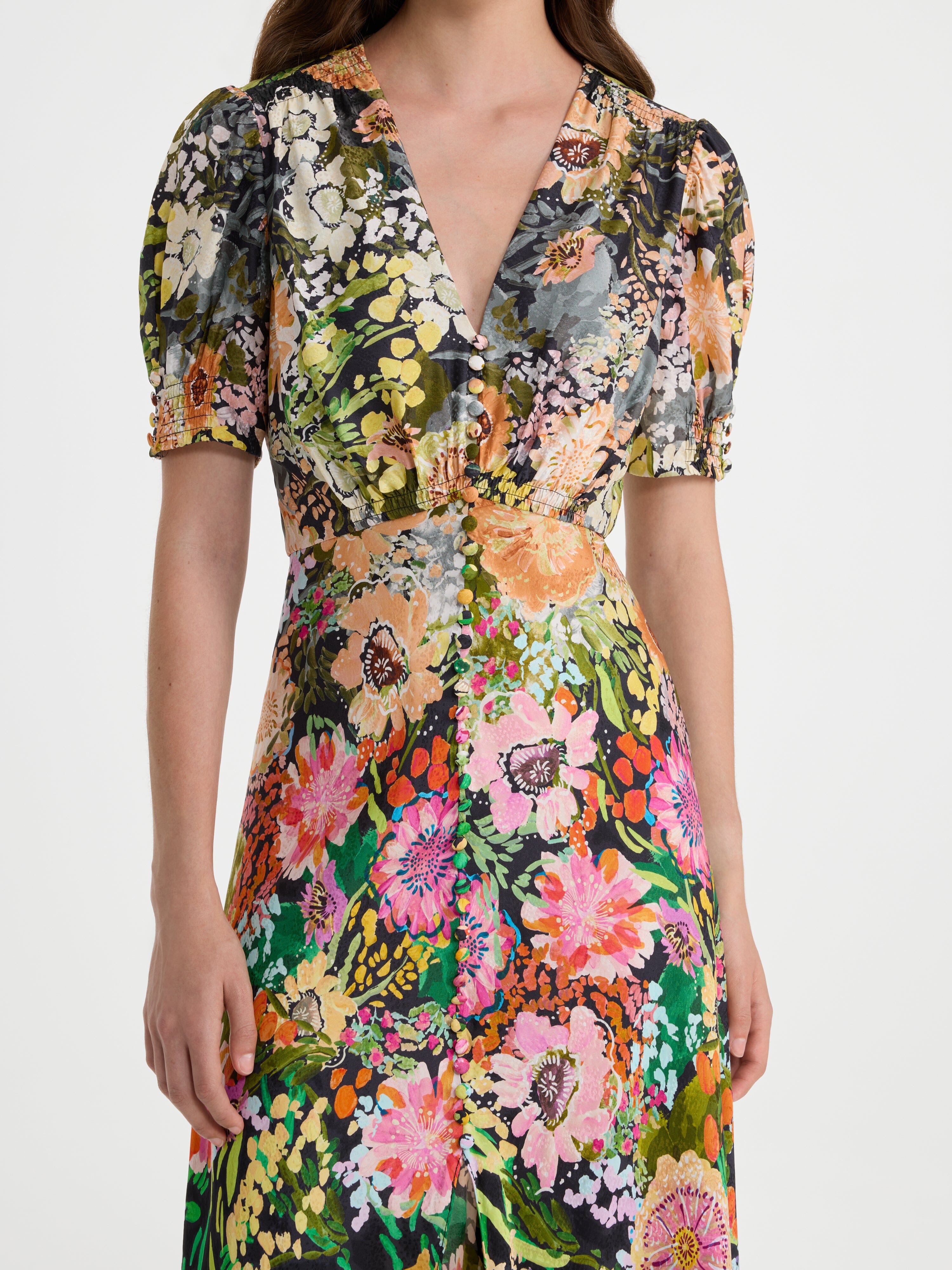Lea Long Dress in Aster Garden