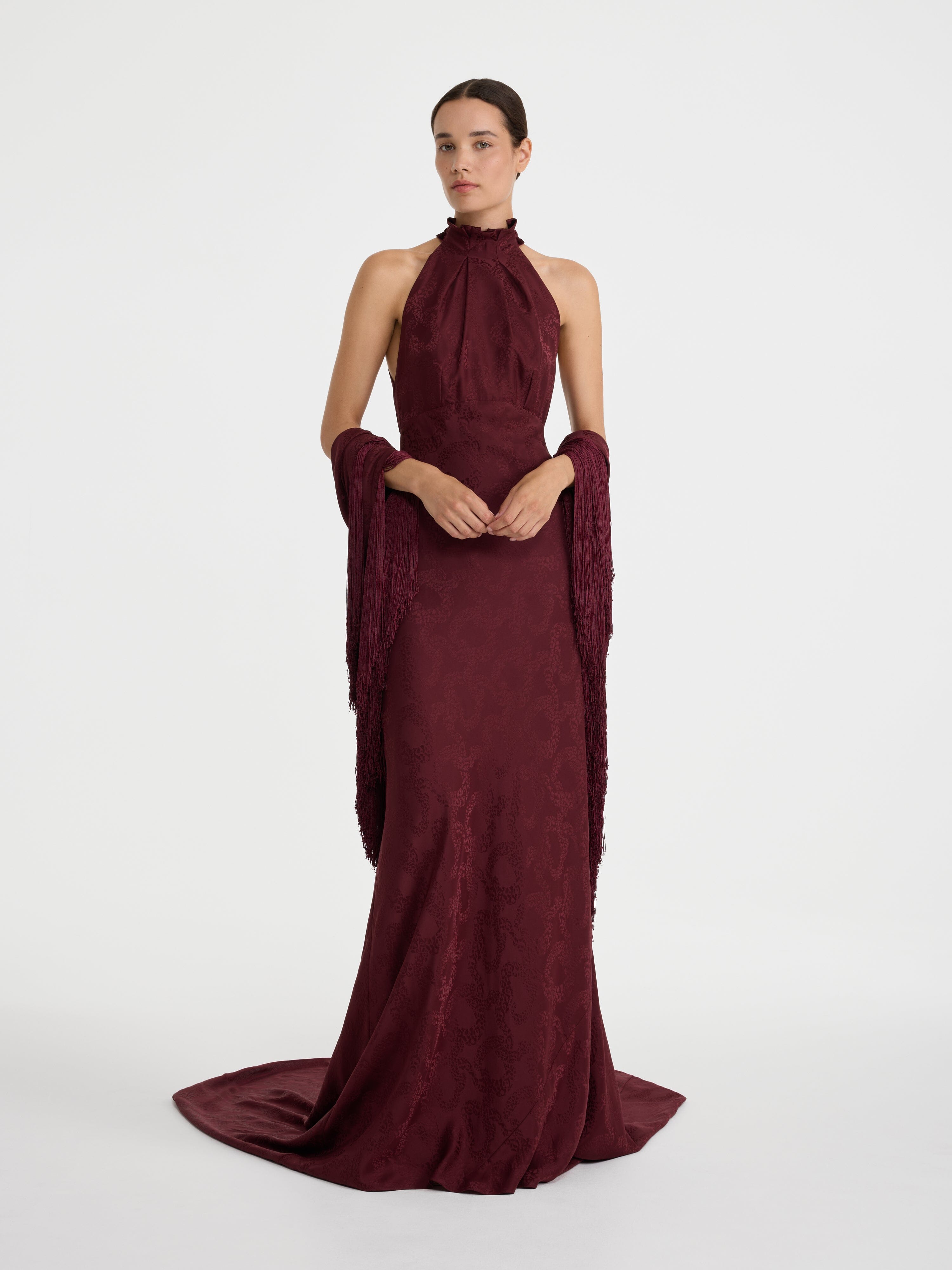 Michelle B Dress Shawl in Mahogany Burgundy
