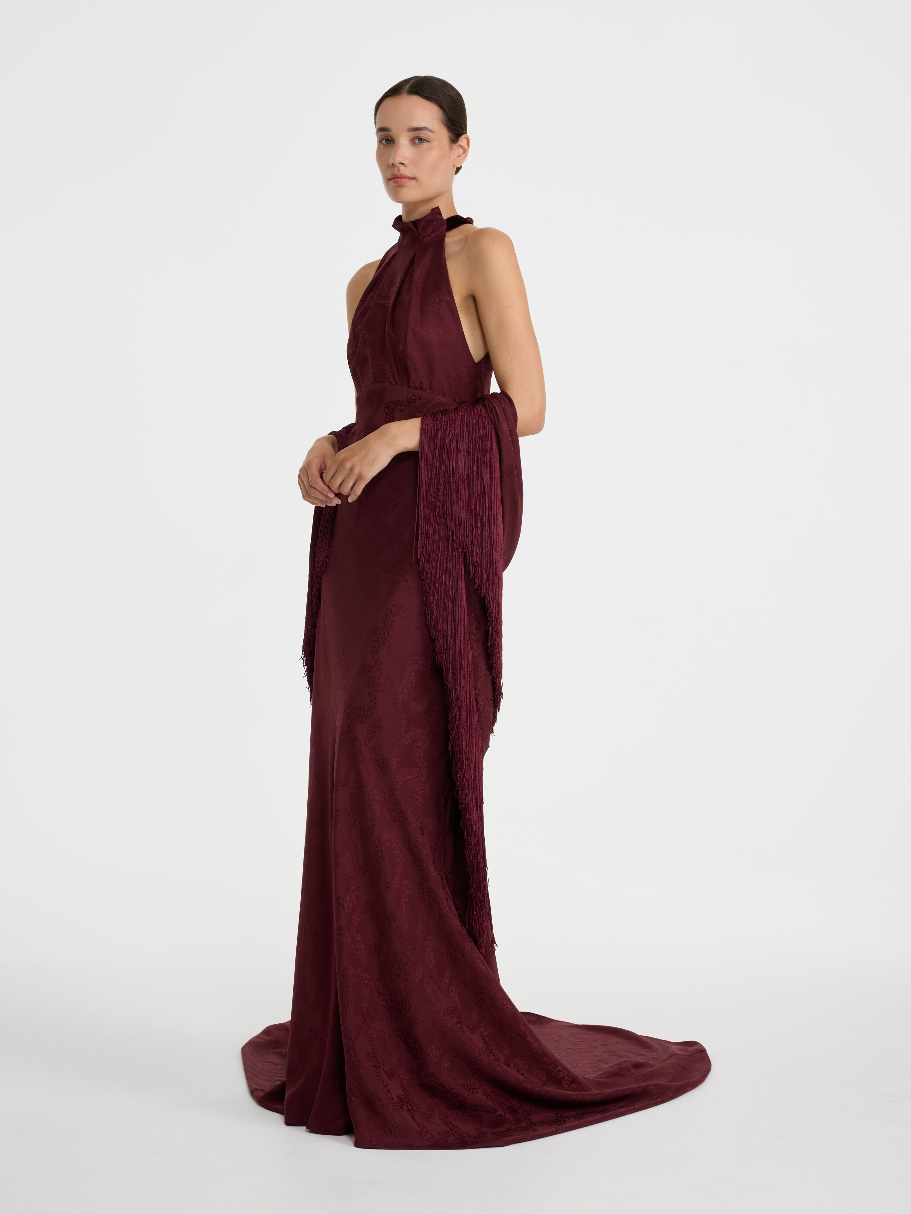 Michelle B Dress Shawl in Mahogany Burgundy