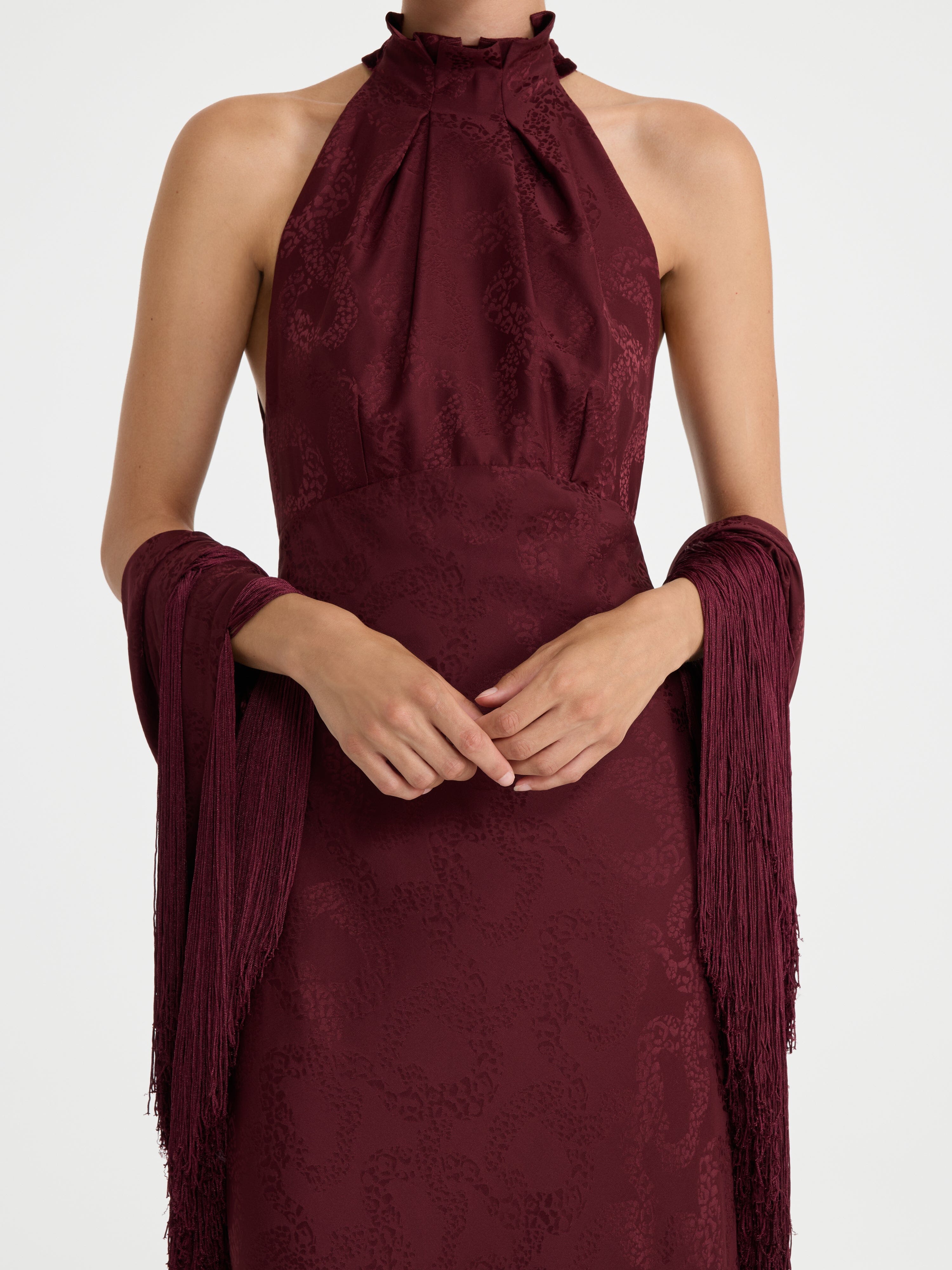Michelle B Dress Shawl in Mahogany Burgundy