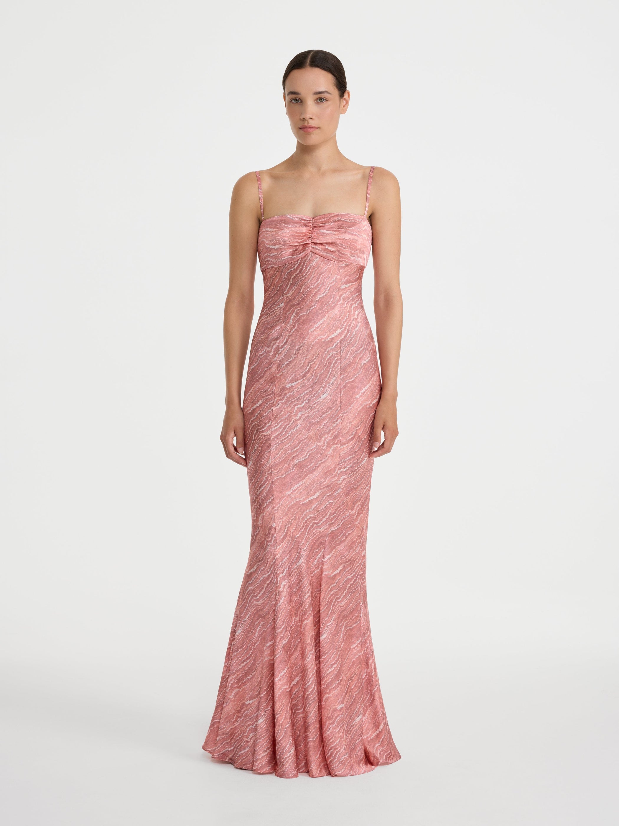 Renee Long Dress in Blush Marbling