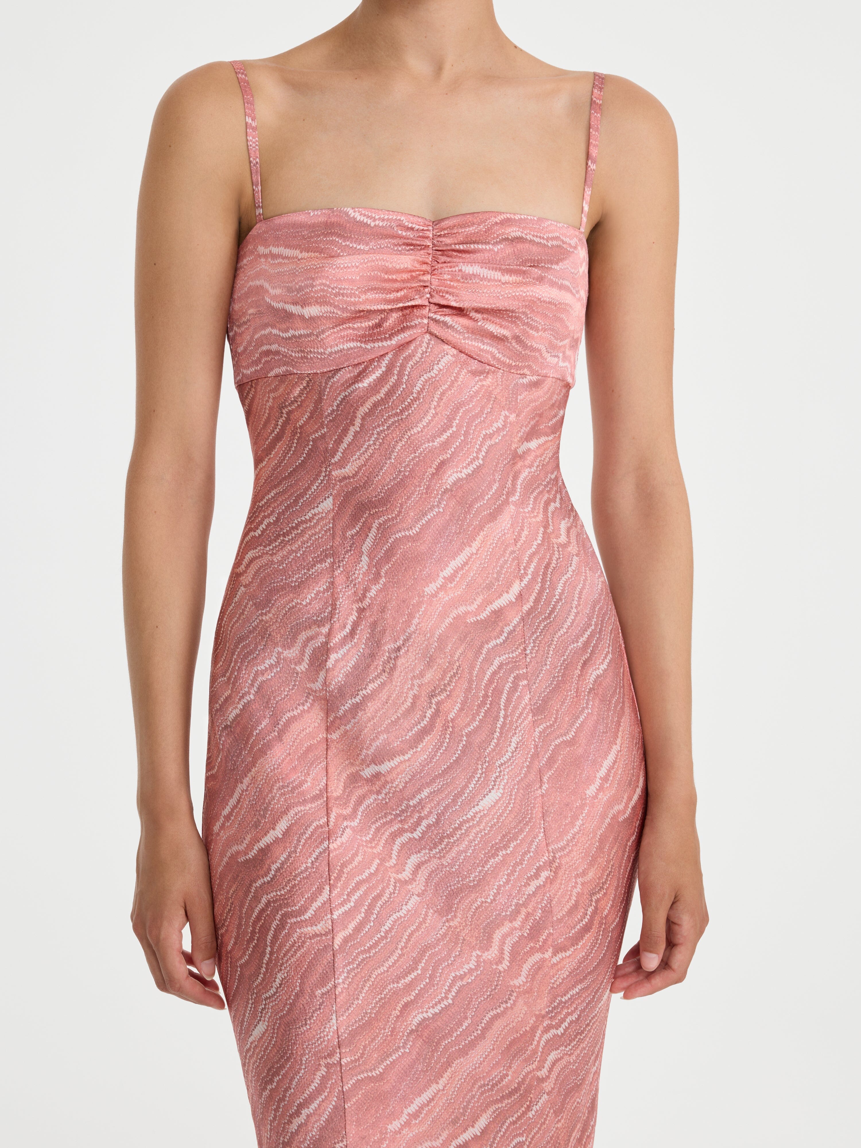 Renee Long Dress in Blush Marbling