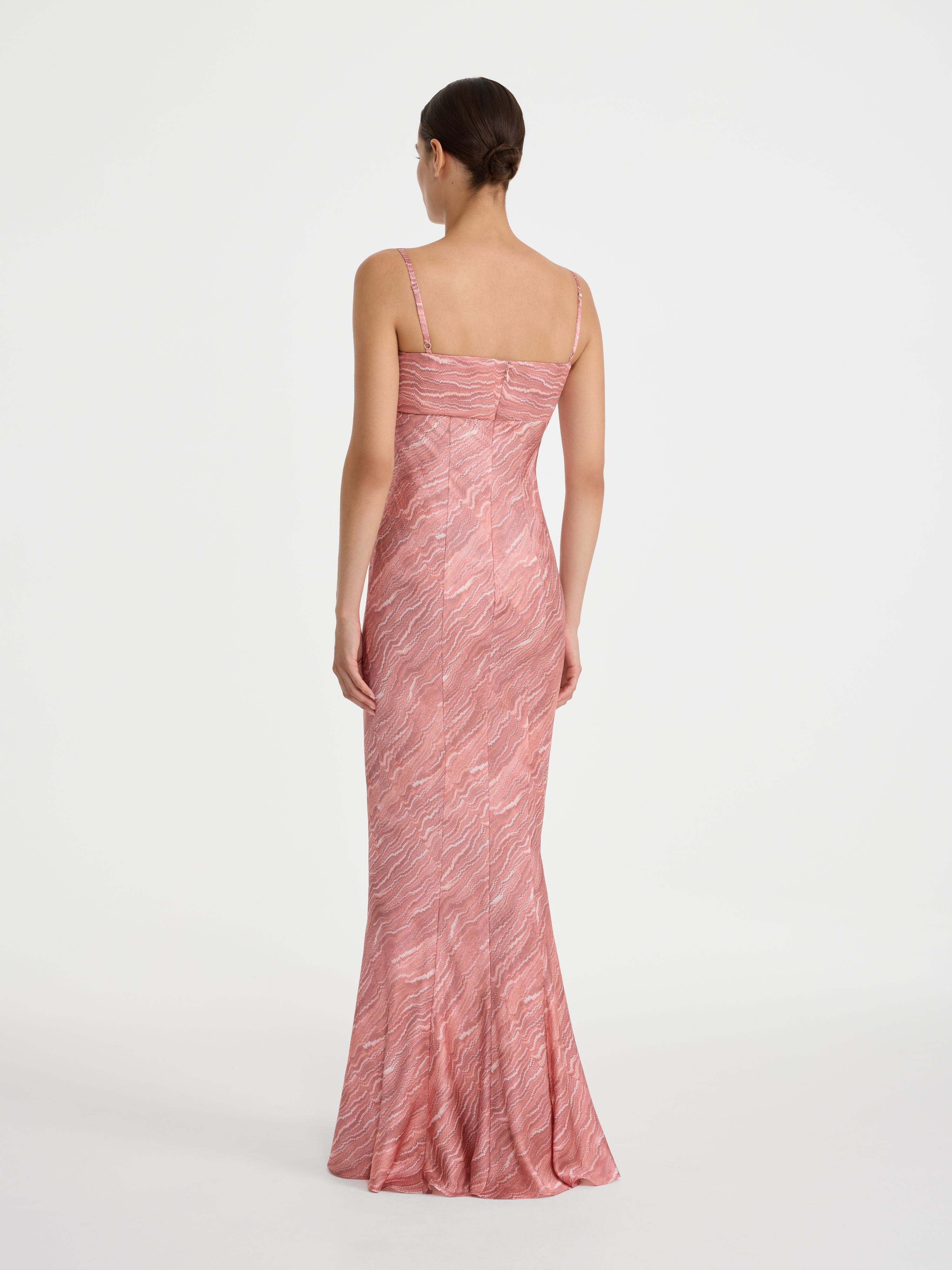 Renee Long Dress in Blush Marbling