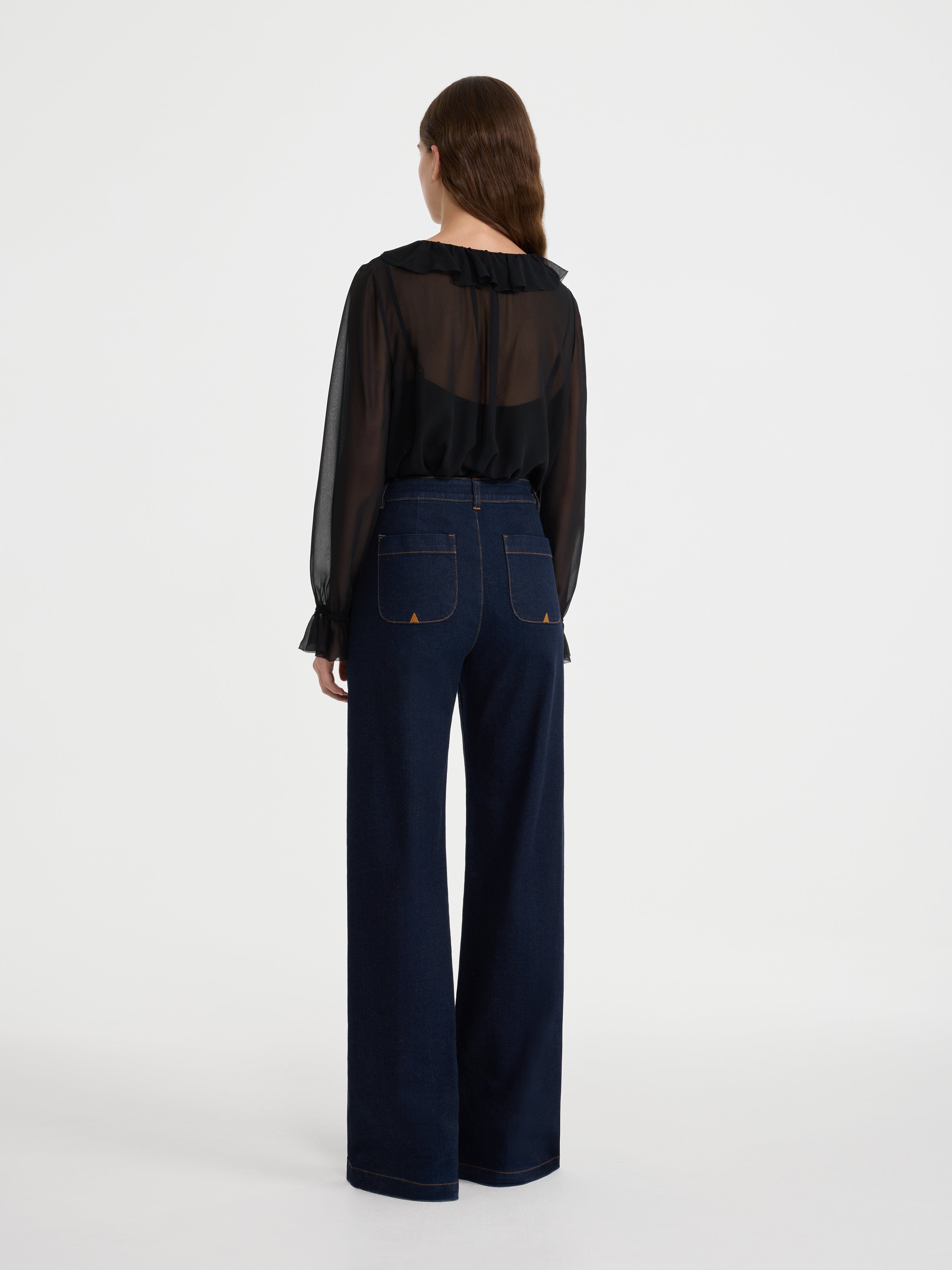 Saya Ruffle Blouse in Black