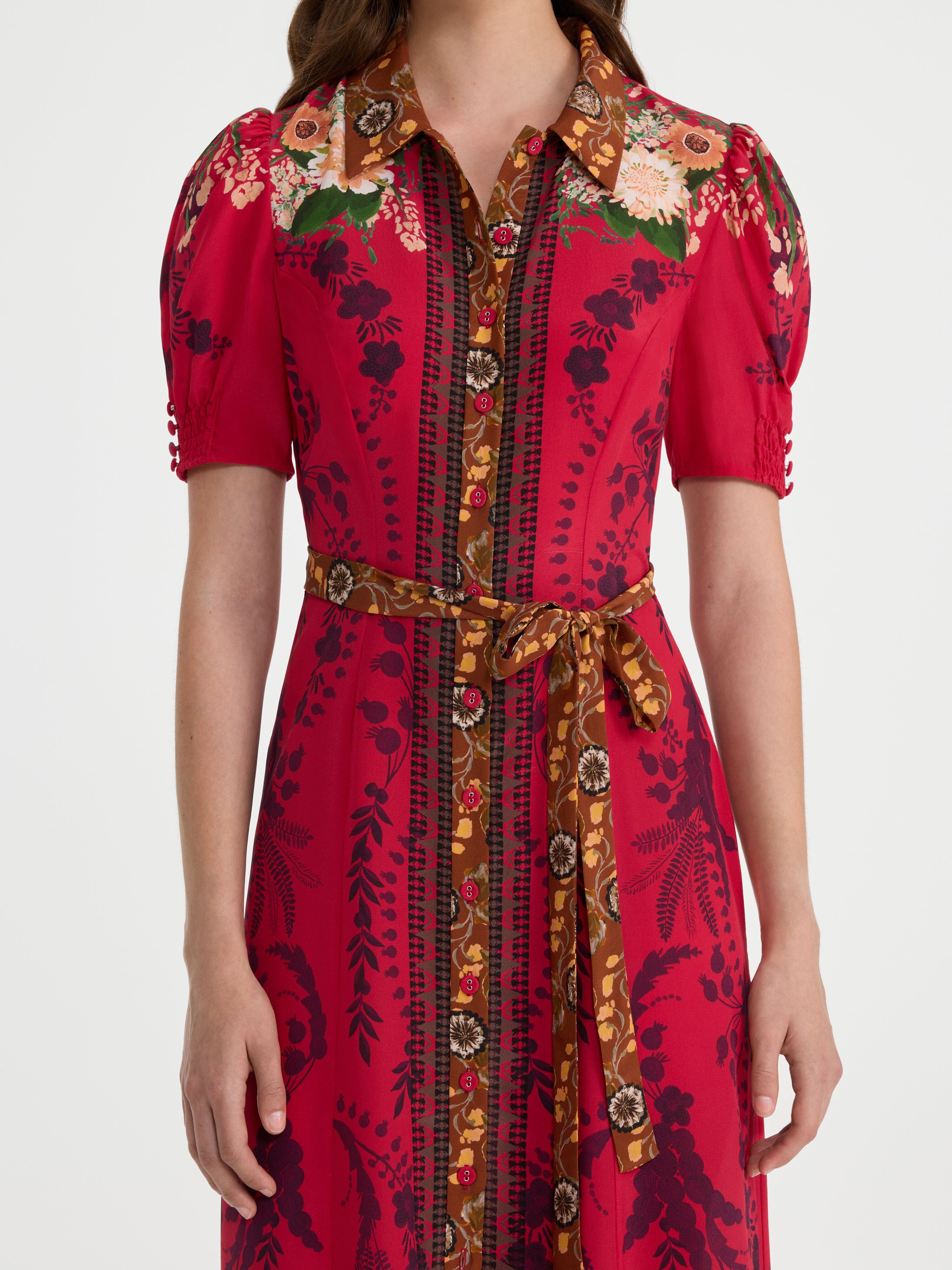 Vanessa D Dress in Aster Border