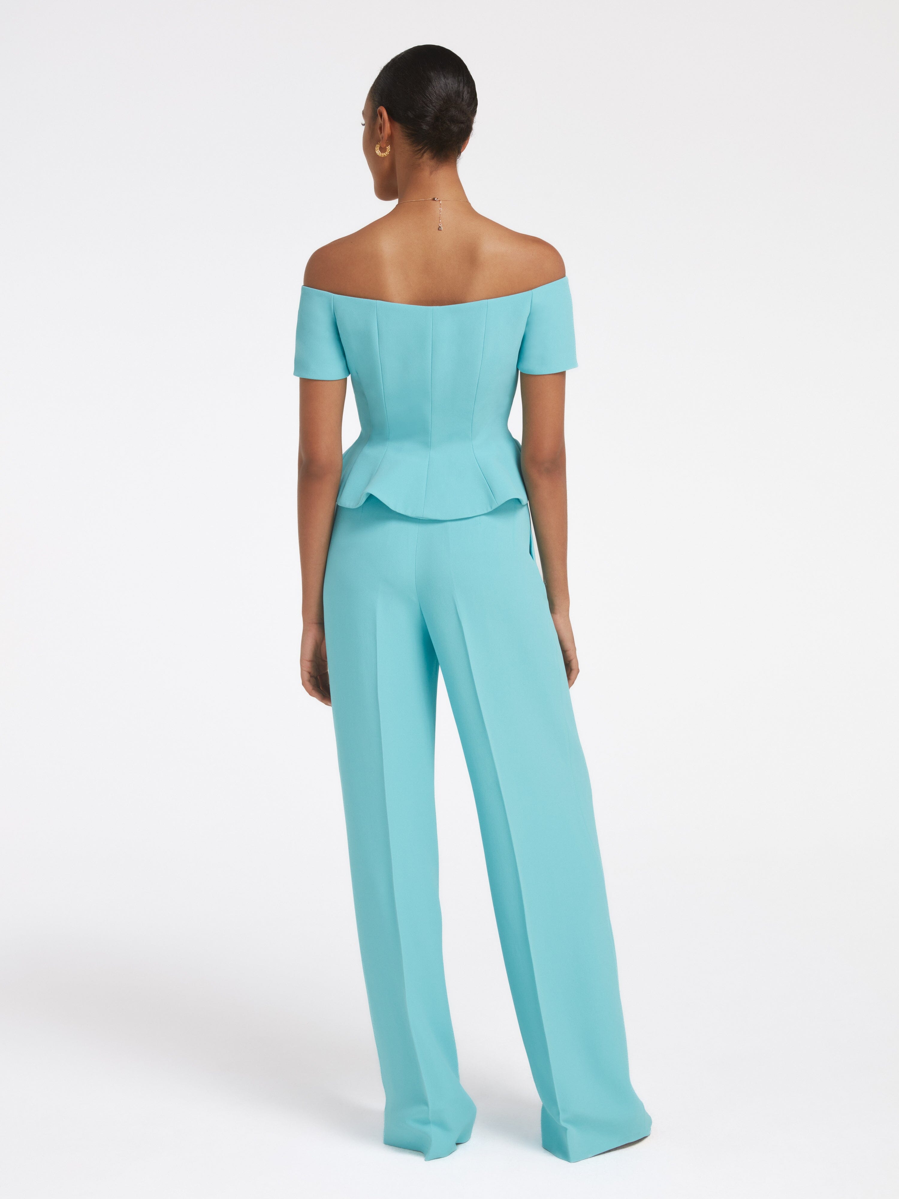 Wide Tailored Trouser in  Cloud Blue