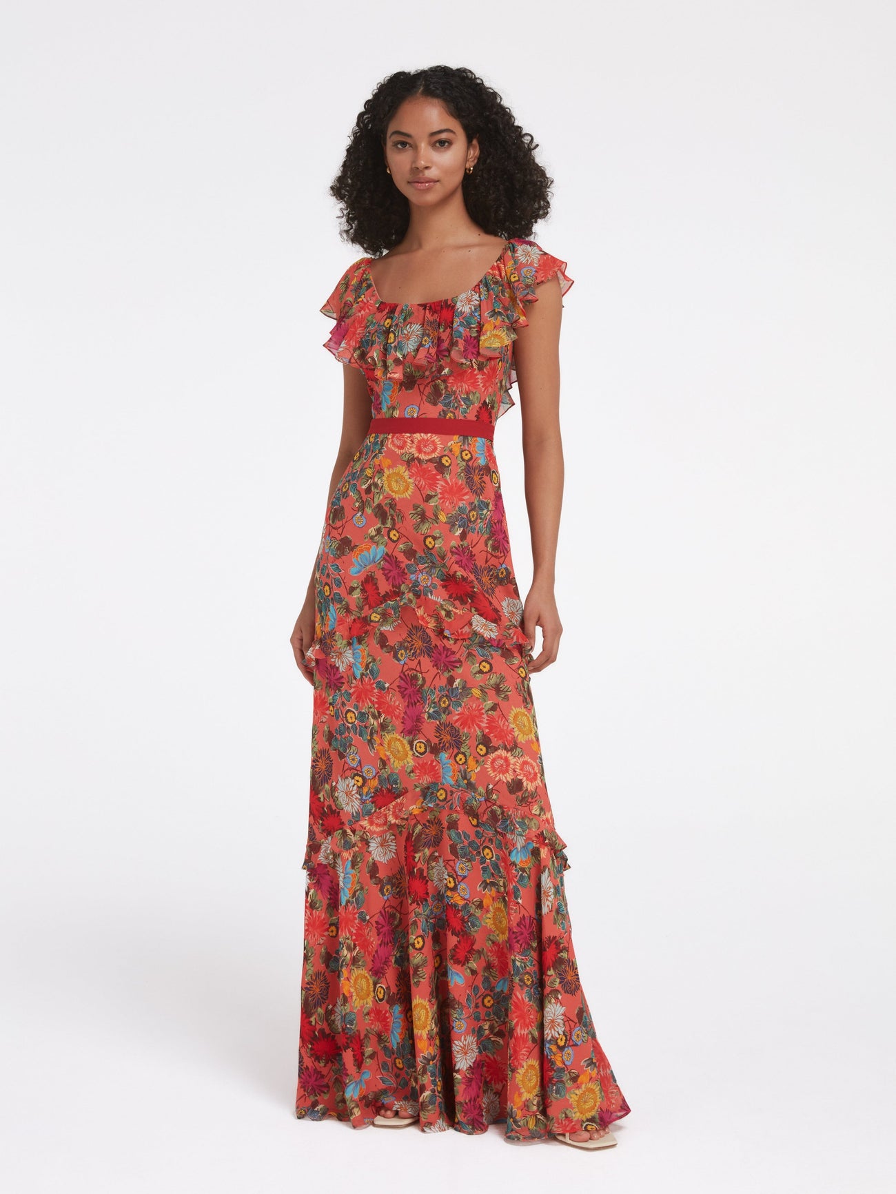 Load image into Gallery viewer, Ella Long Dress in Jardine Coral