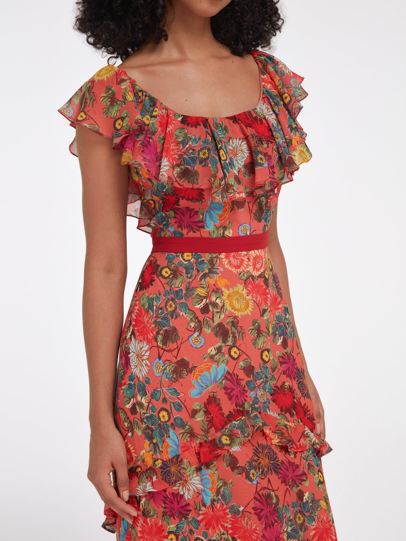 Load image into Gallery viewer, Ella Long Dress in Jardine Coral