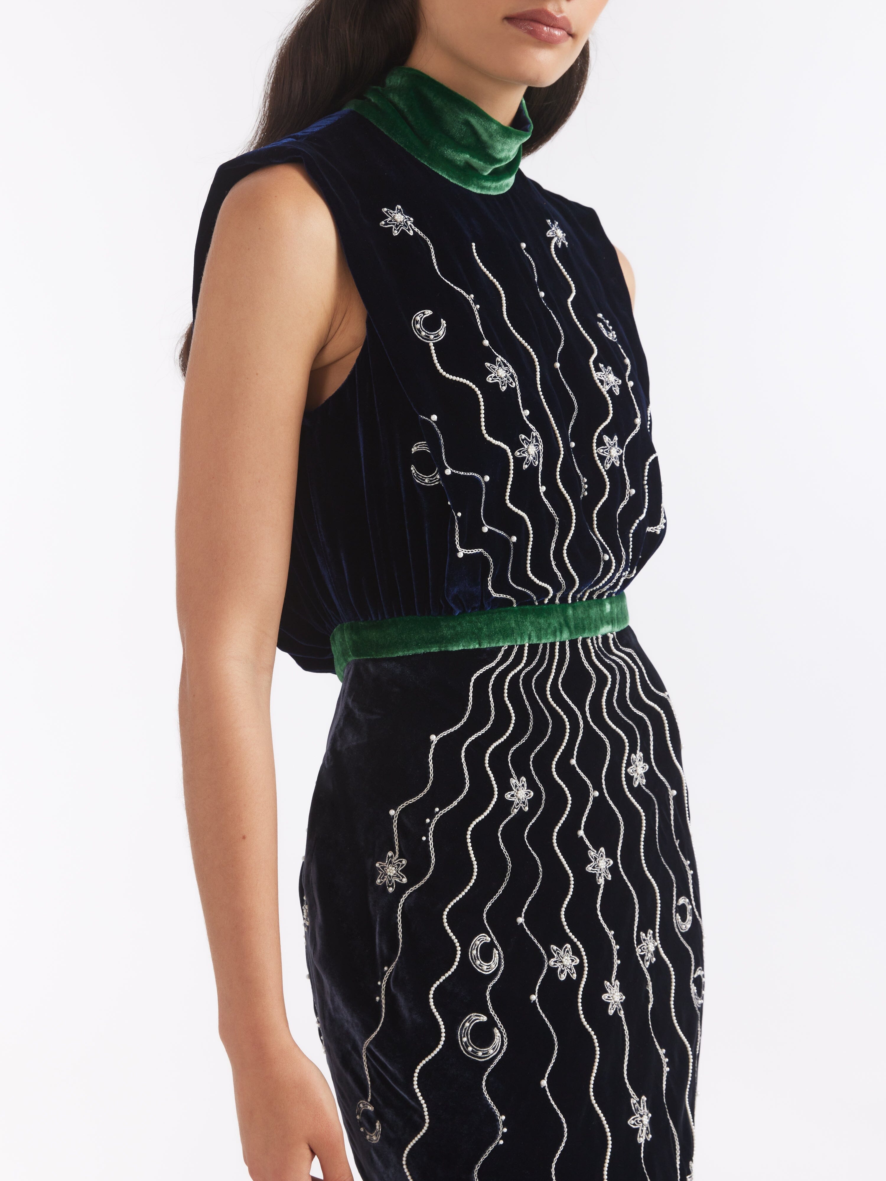 Fleur Velvet Dress in Sapphire SALONI Fleur Velvet Dress in Sapphire SALONI