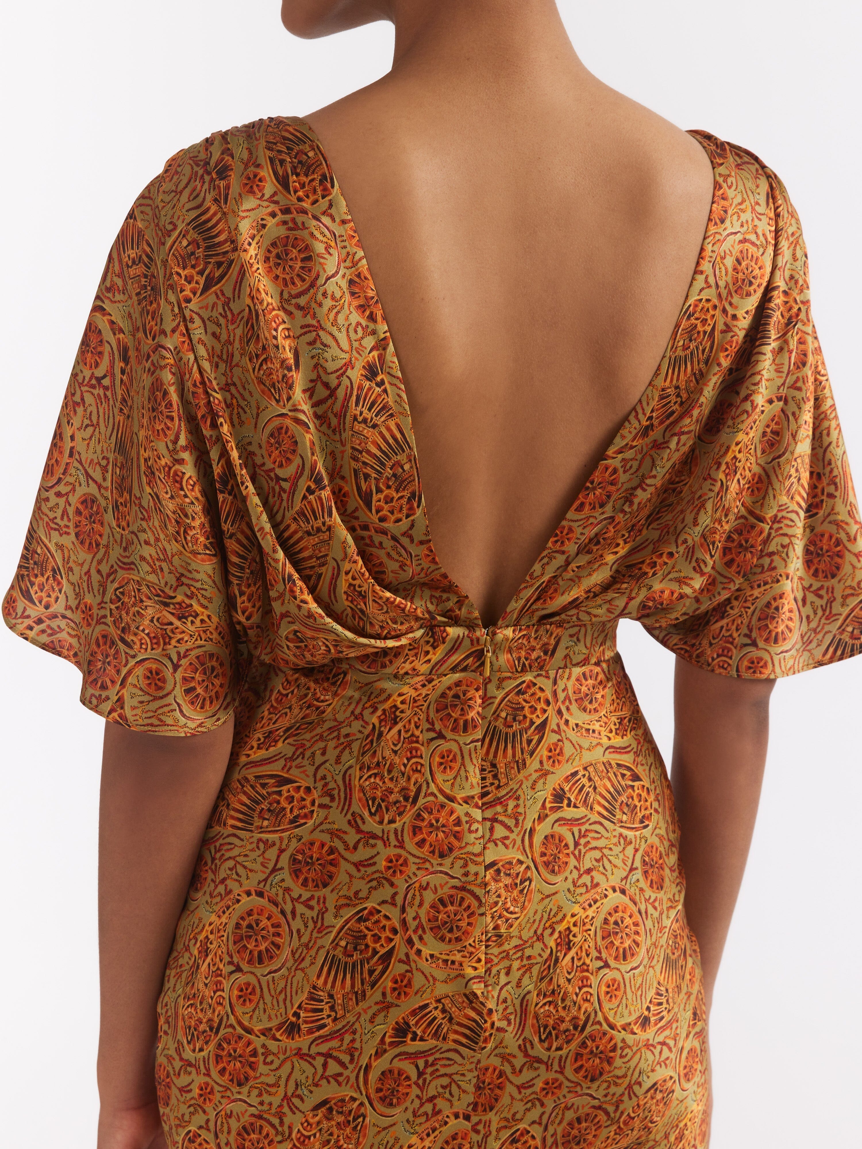 Winona Dress in Copper Paisley – SALONI