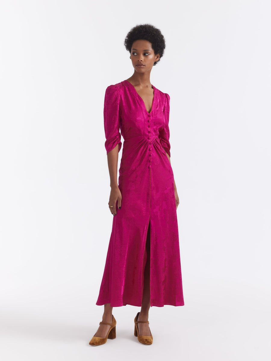 Mitsu B Dress In Bright Azalea – SALONI