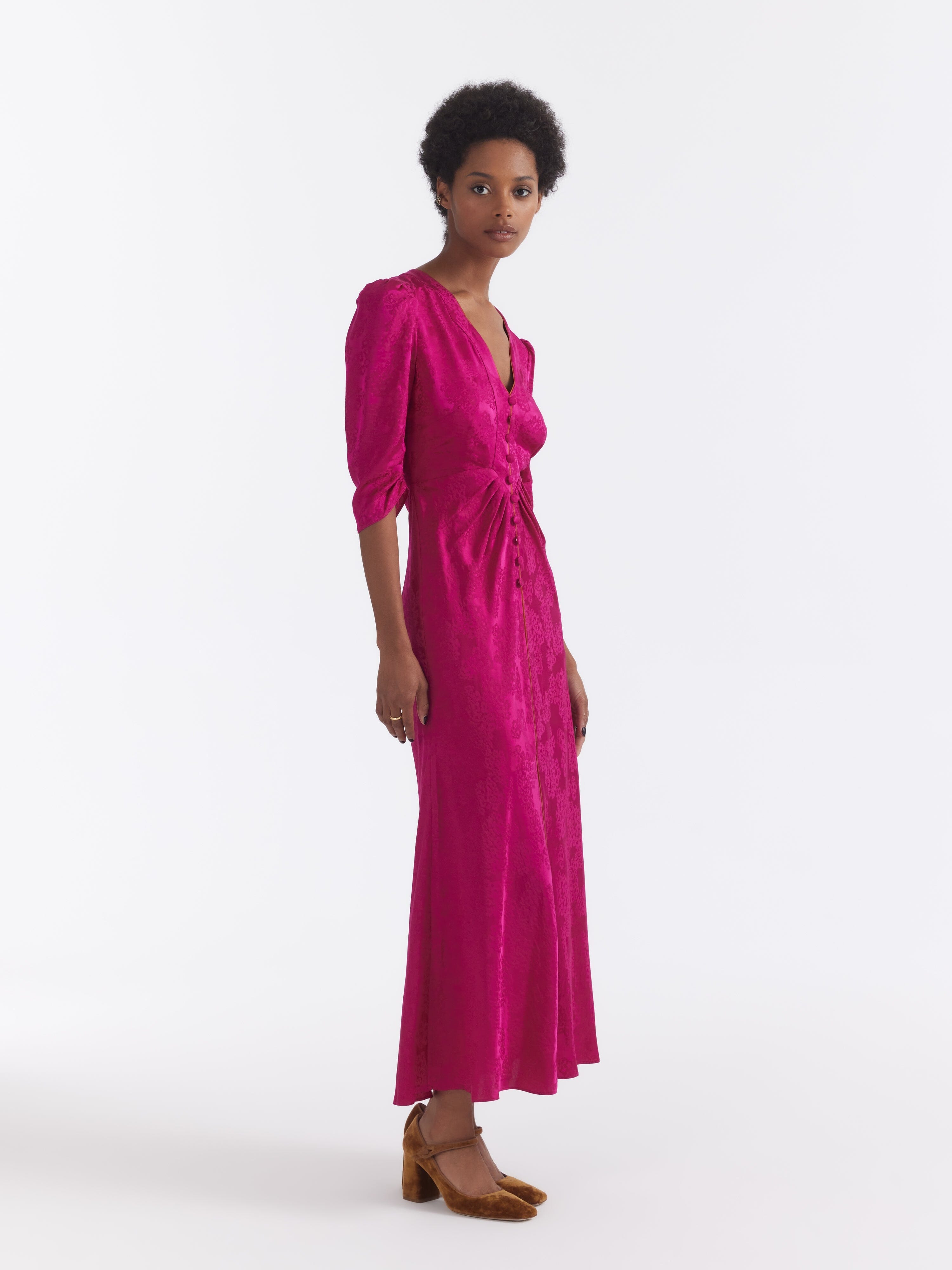 Mitsu B Dress In Bright Azalea – SALONI