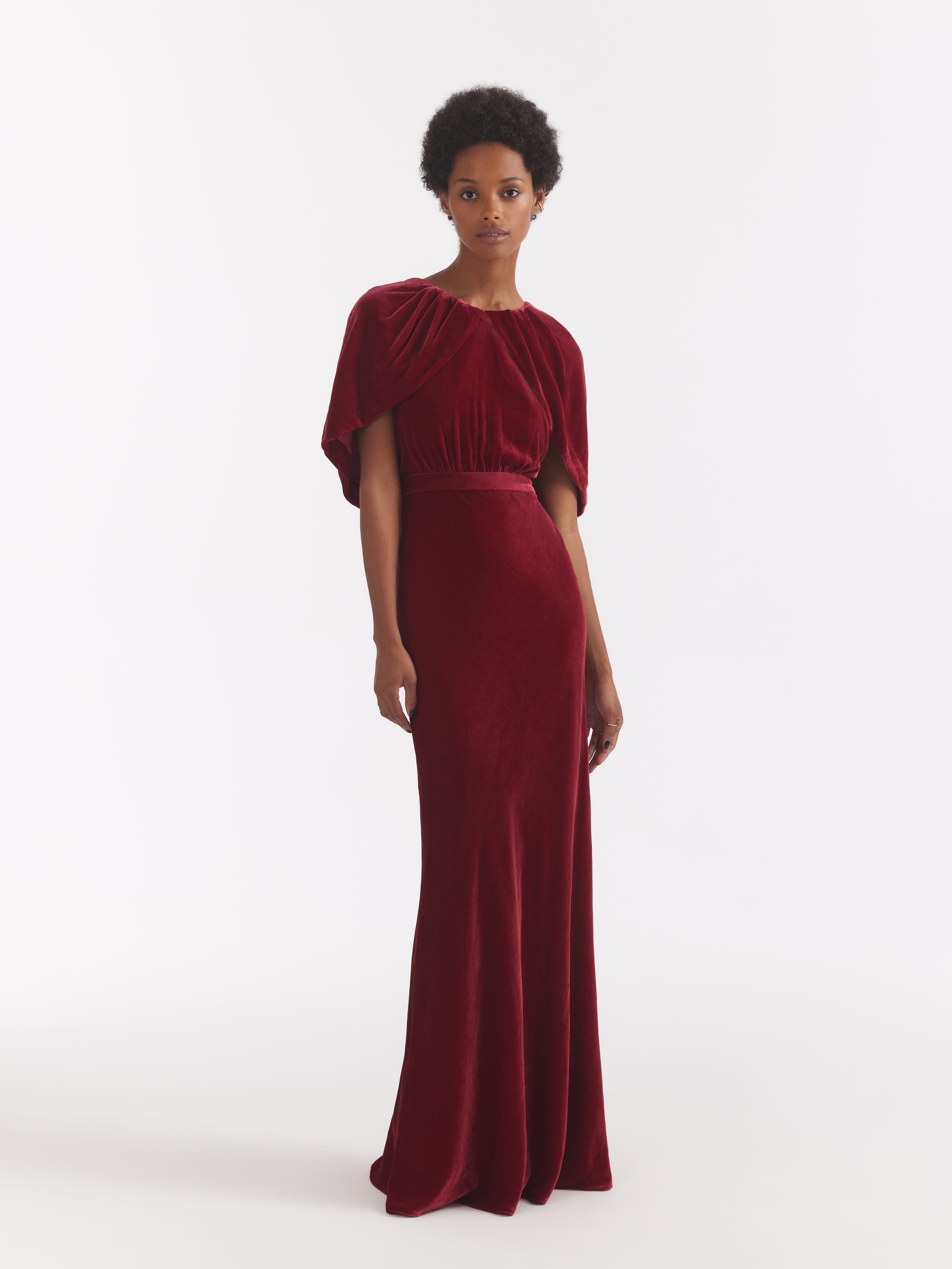 Maroon velvet hotsell long dress