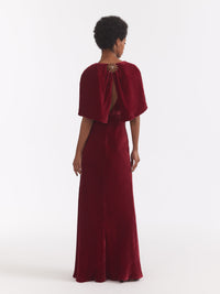 Celeste Long Dress in True Red