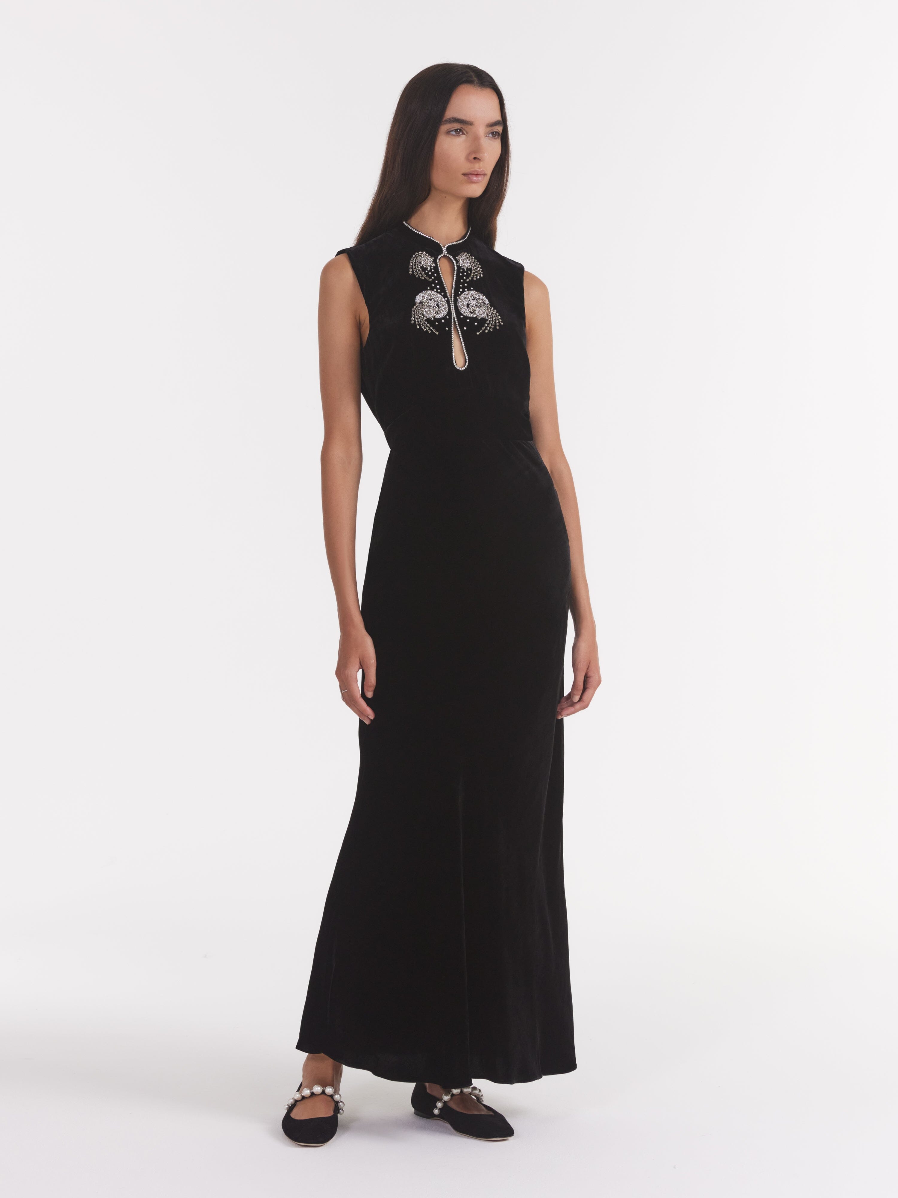 Diane Dress in Black Celestial Rays – SALONI