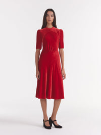 Dahlia Dress in Scarlet