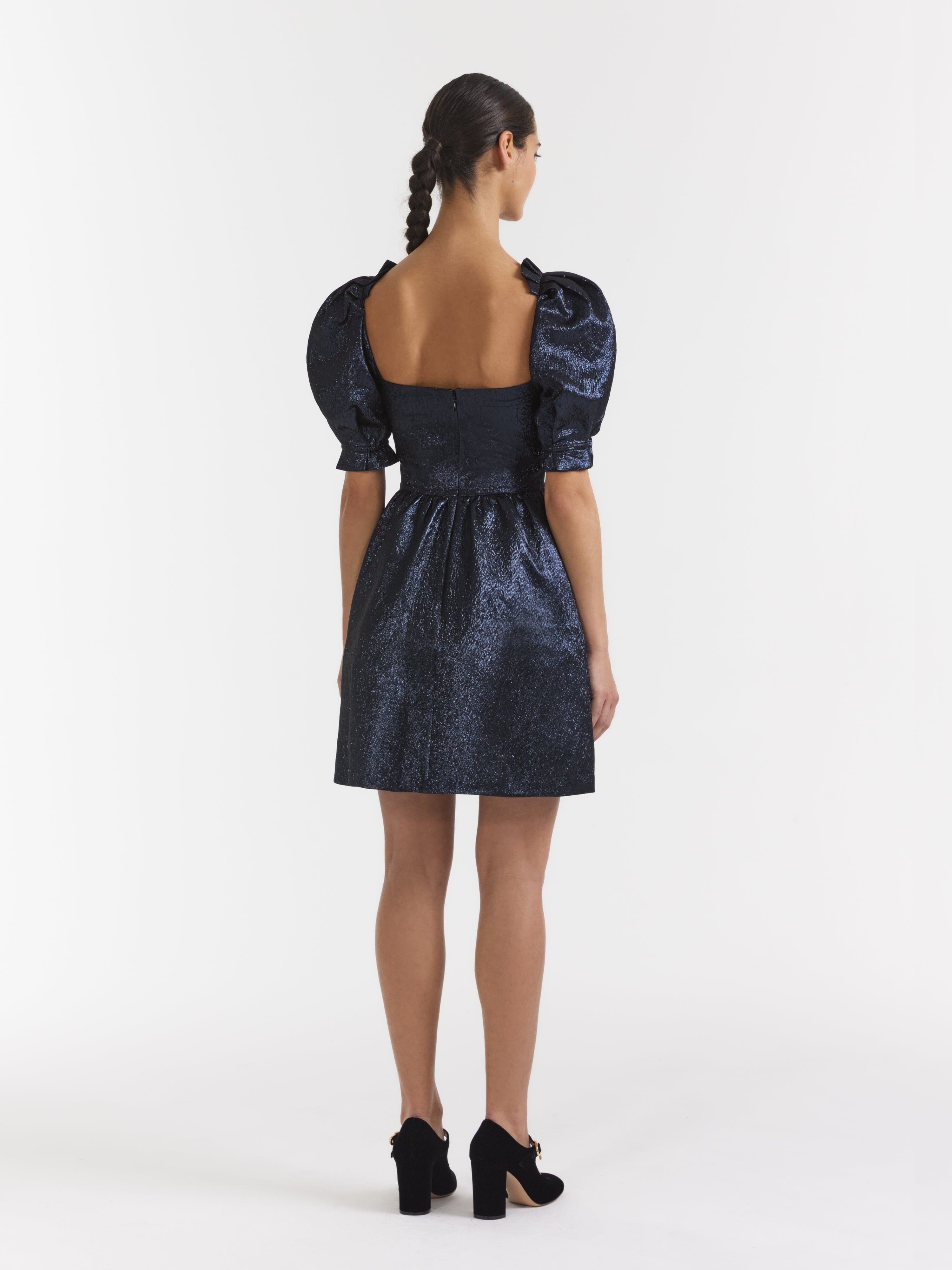 Rachel D Mini Dress in Metallic Midnight