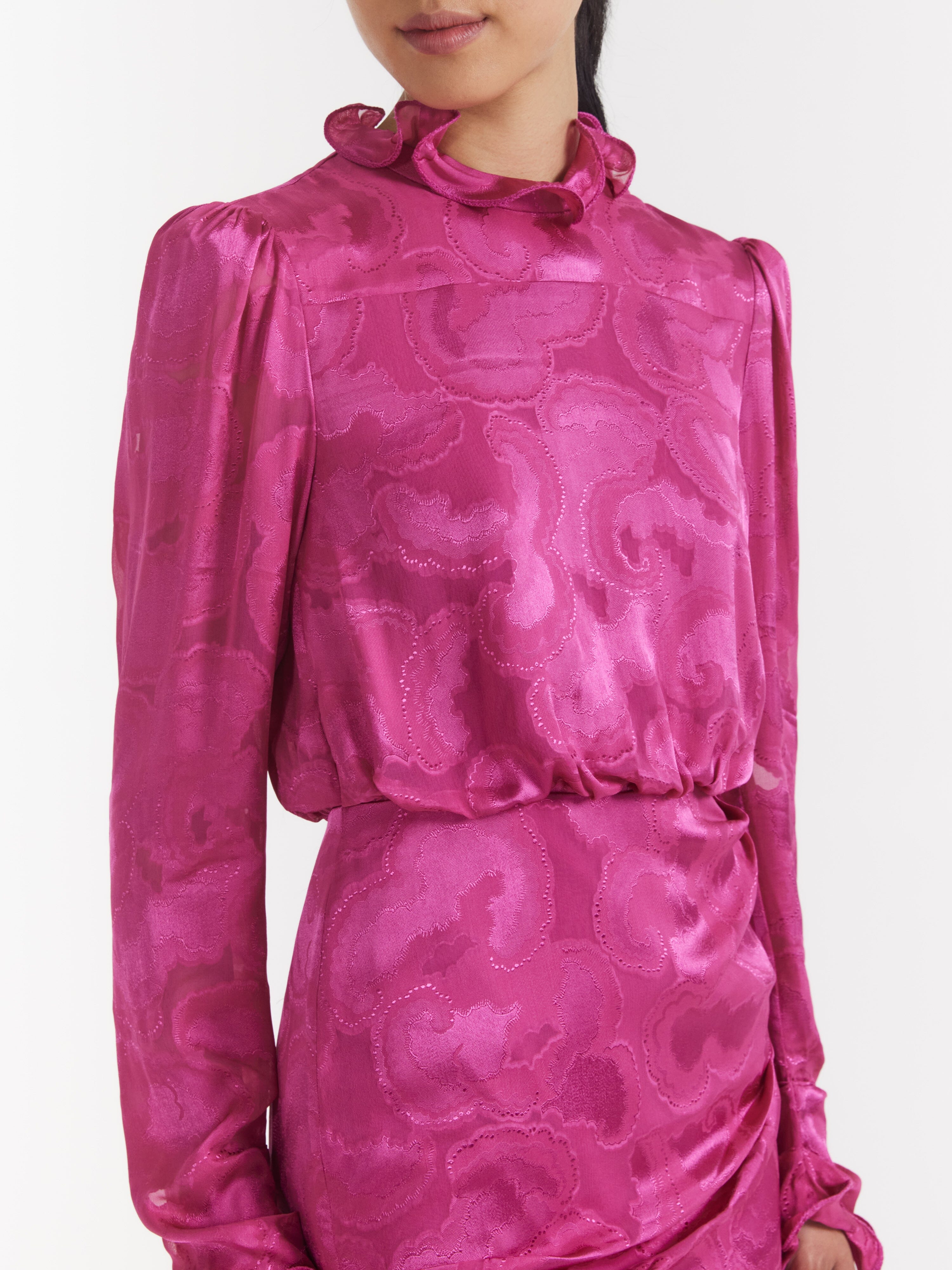 Rina B Dress in Pink Flambé – SALONI