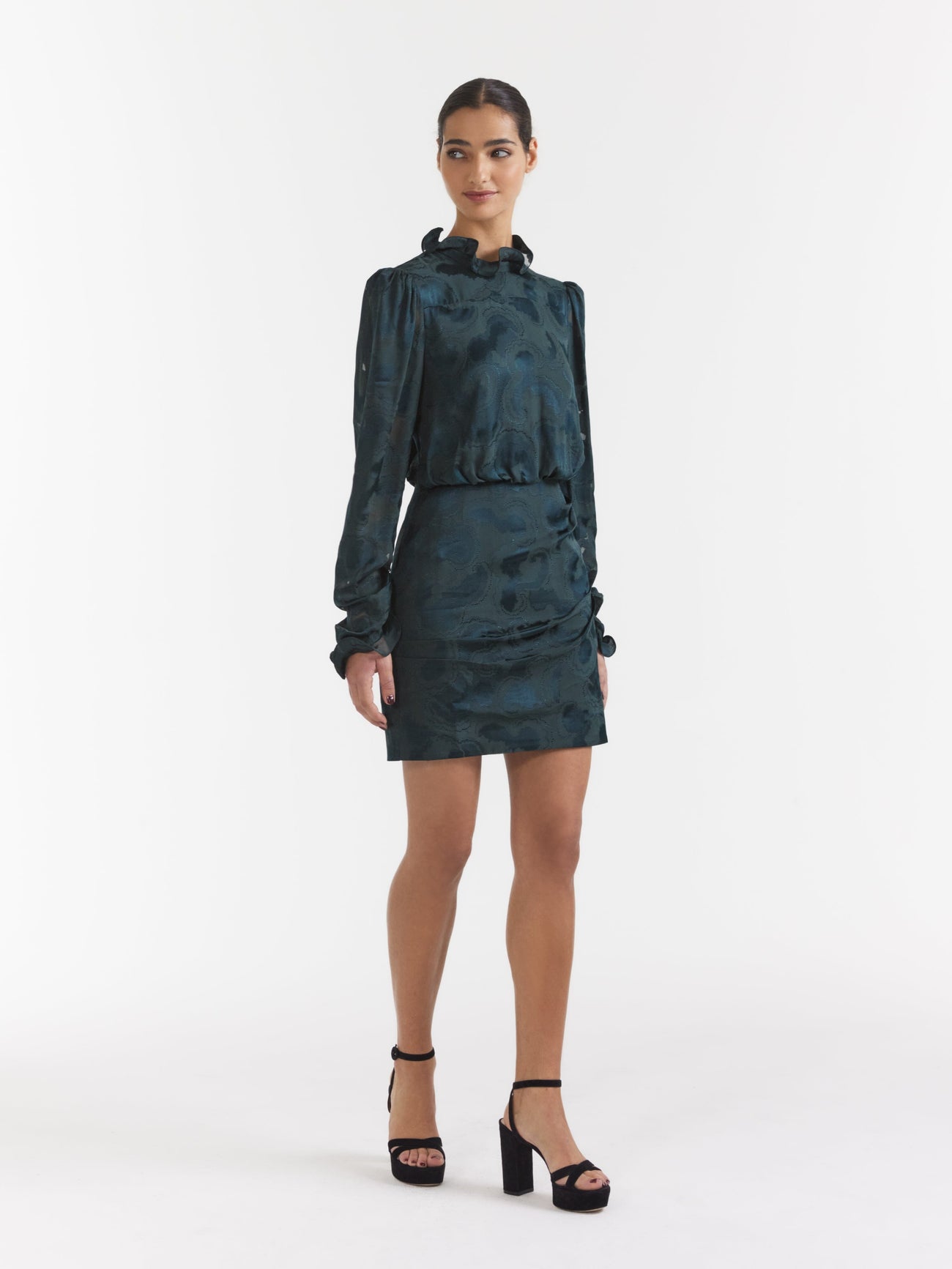 Load image into Gallery viewer, Rina B Dress in Dark Forest Green