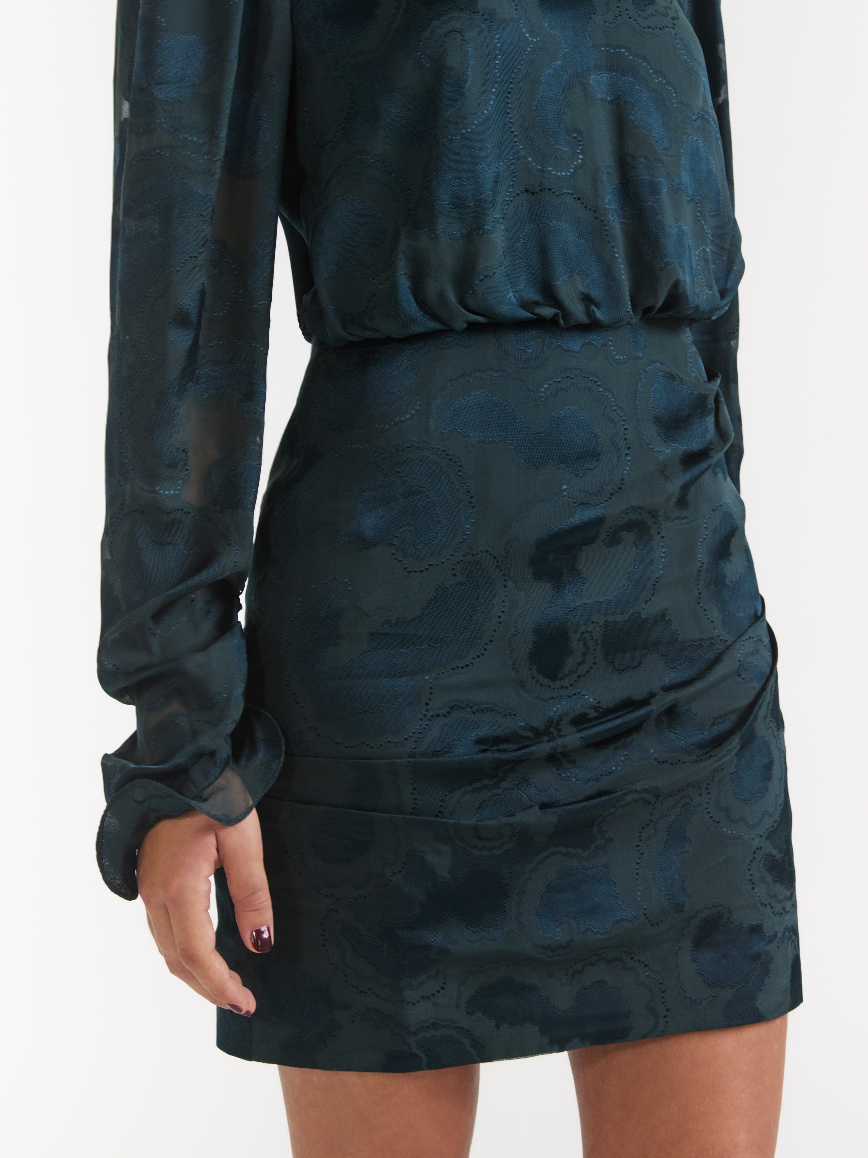 Rina B Dress in Dark Forest Green