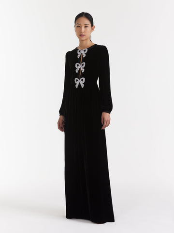 Mint Velvet Embellished Maxi Dress, Black, 6