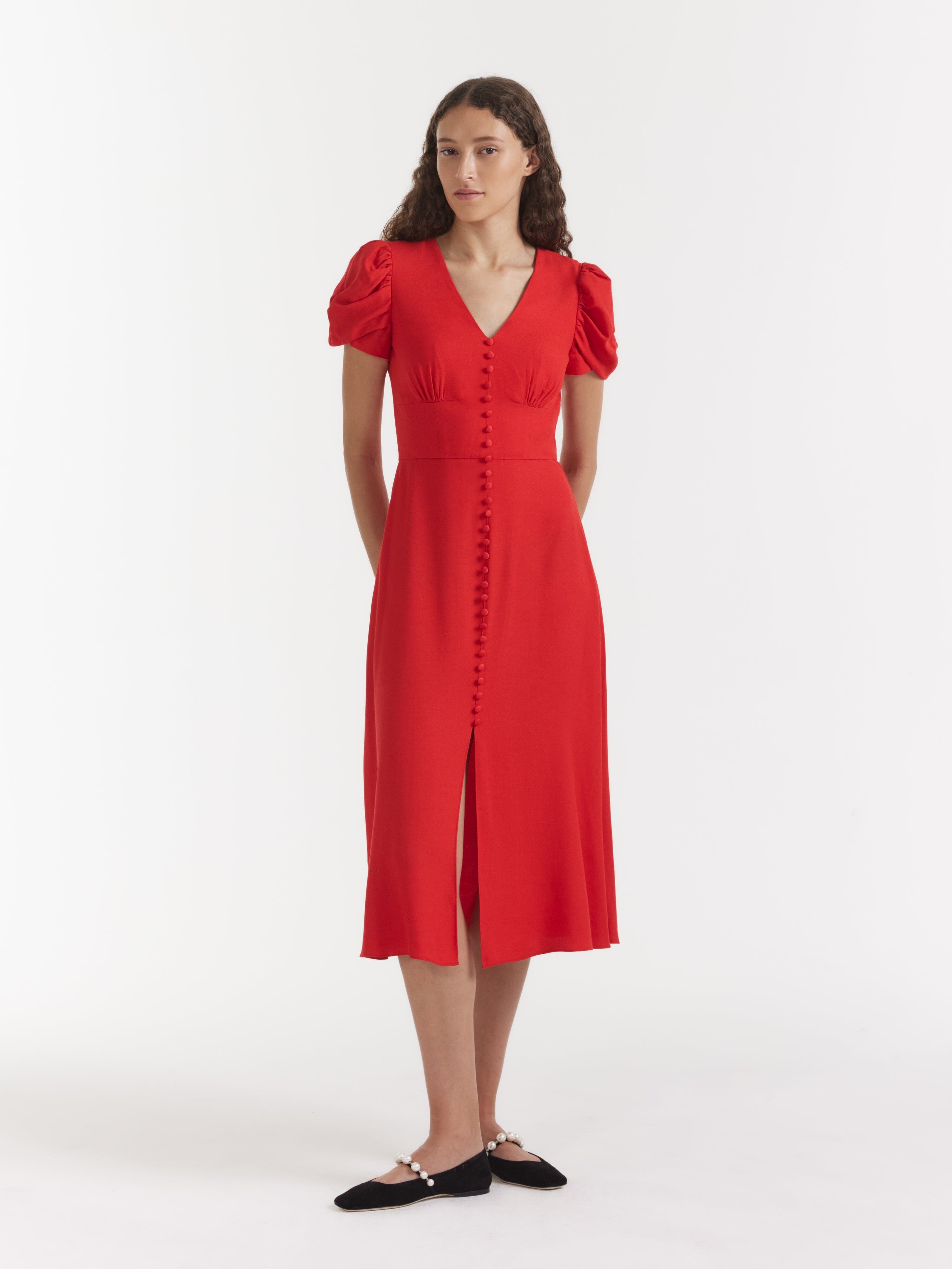 Margot Dress in Scarlet – SALONI