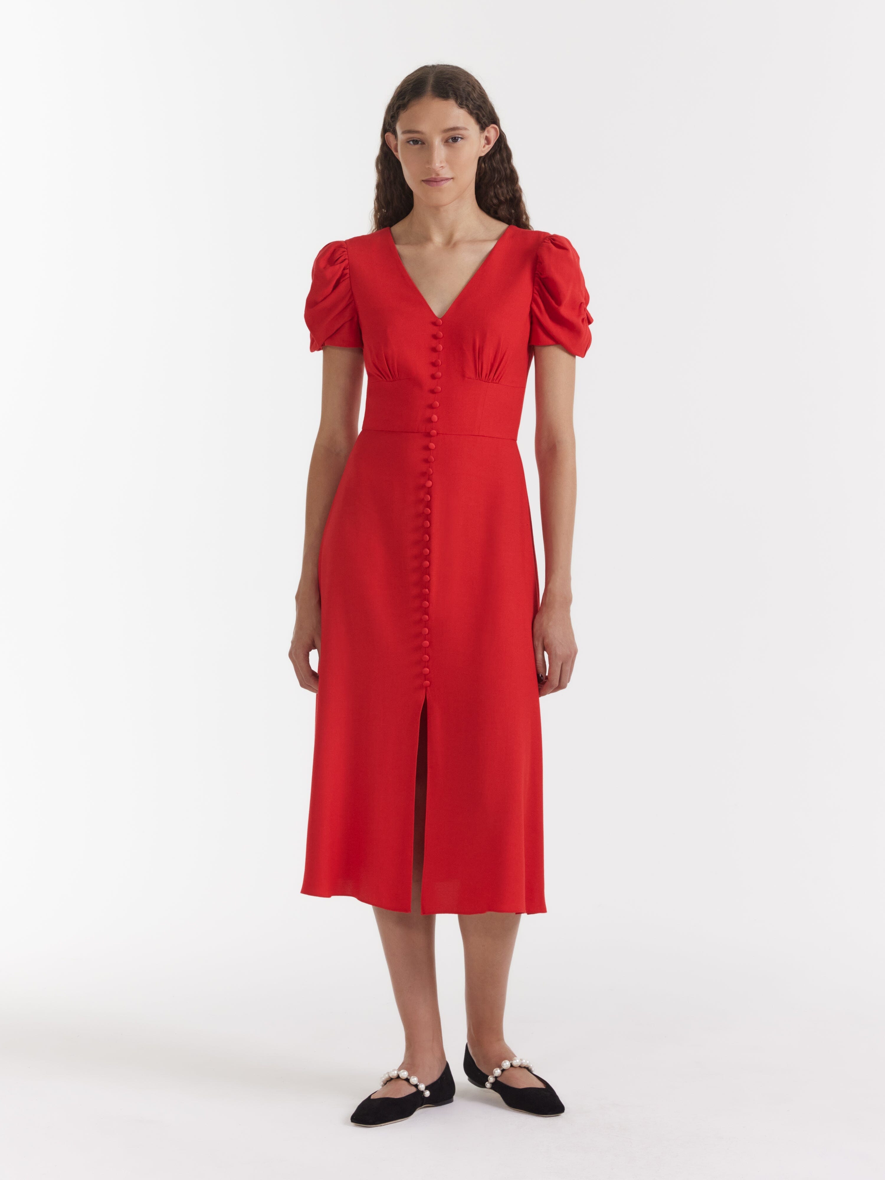 Margot Dress in Scarlet – SALONI