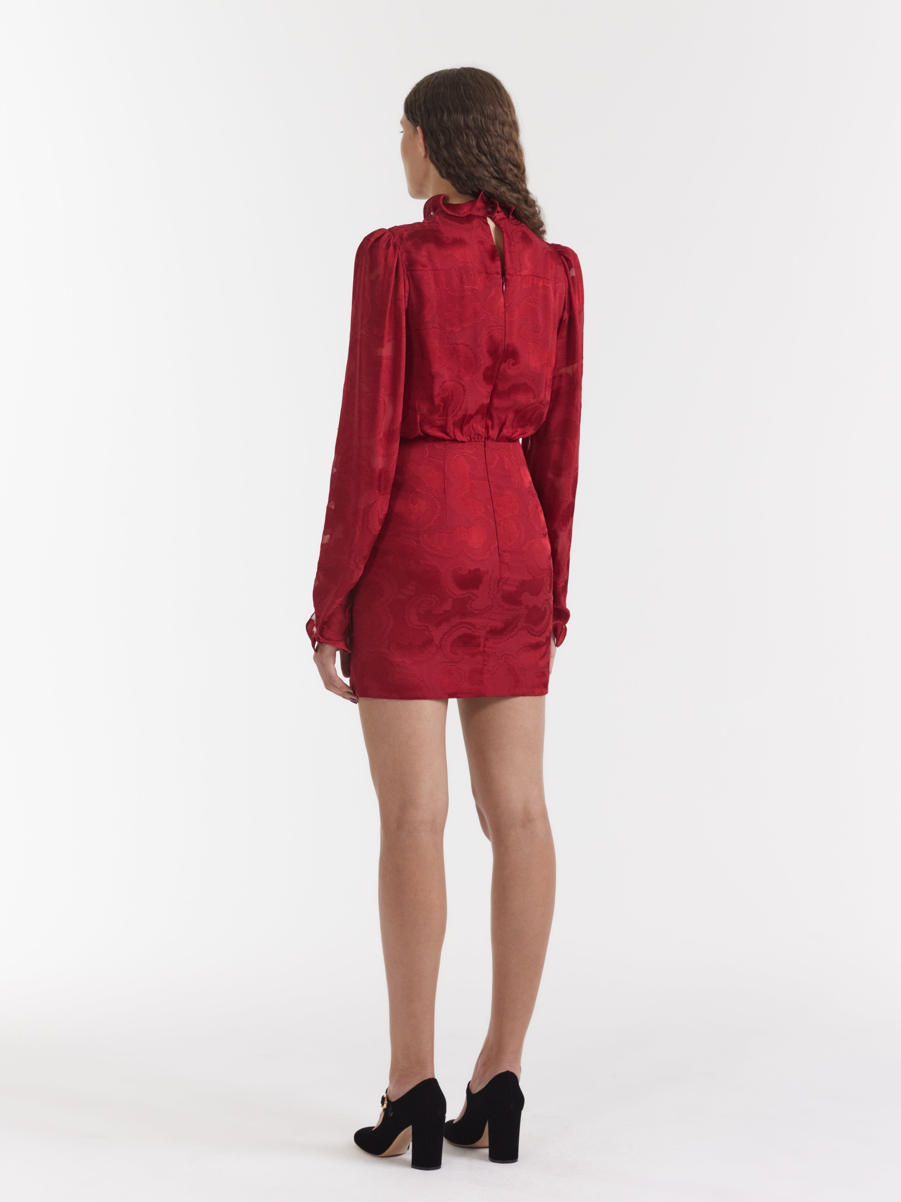 Rina B Dress In Brandy Red – SALONI