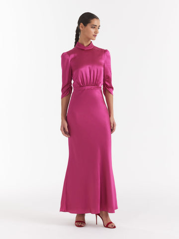 Adele blush best sale ruffle maxi dress