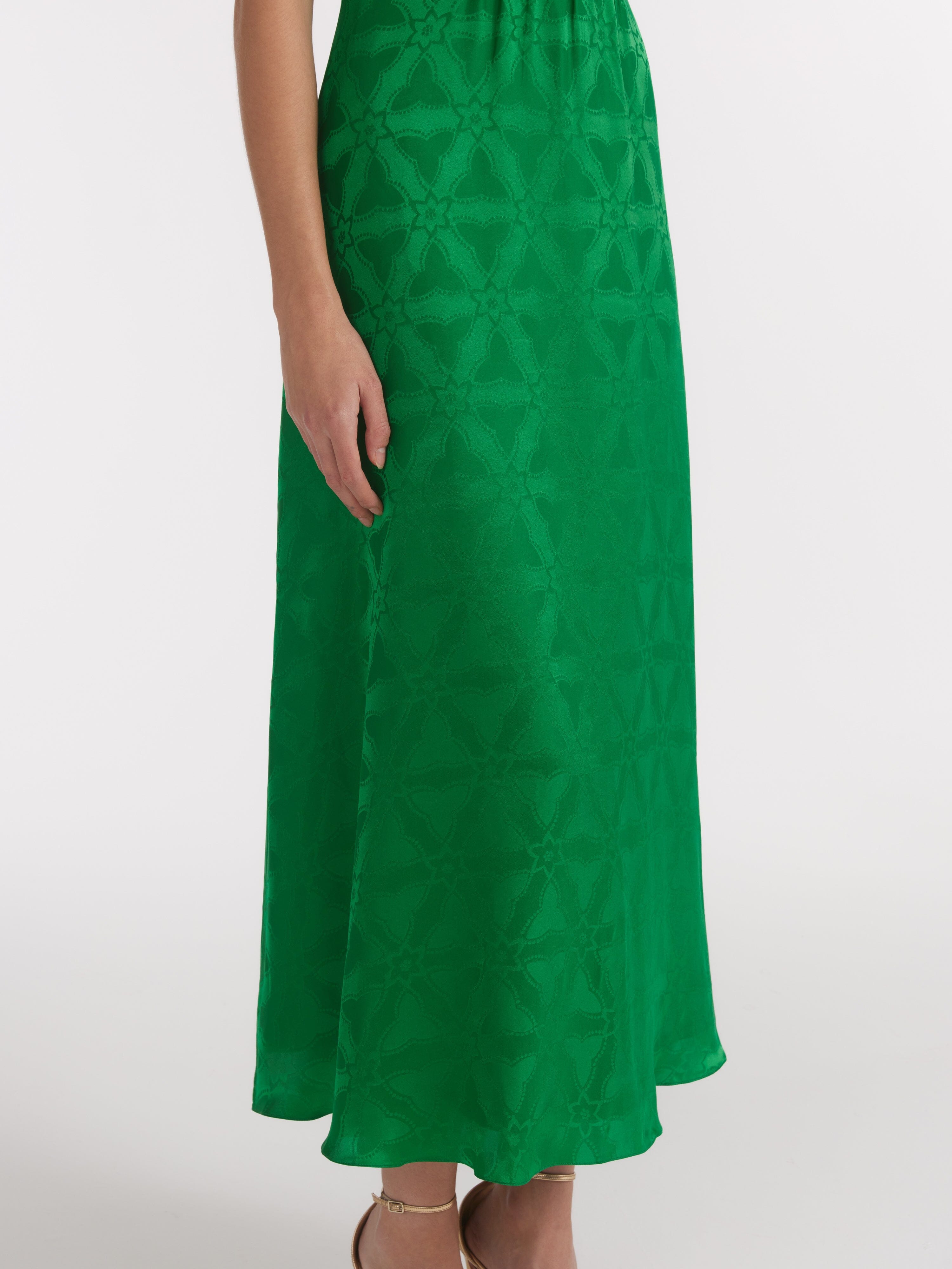 Tabitha C Dress in Emerald Green Ornate Embroidery SALONI Tabitha C Dress in Emerald Green Ornate Embroidery SALONI