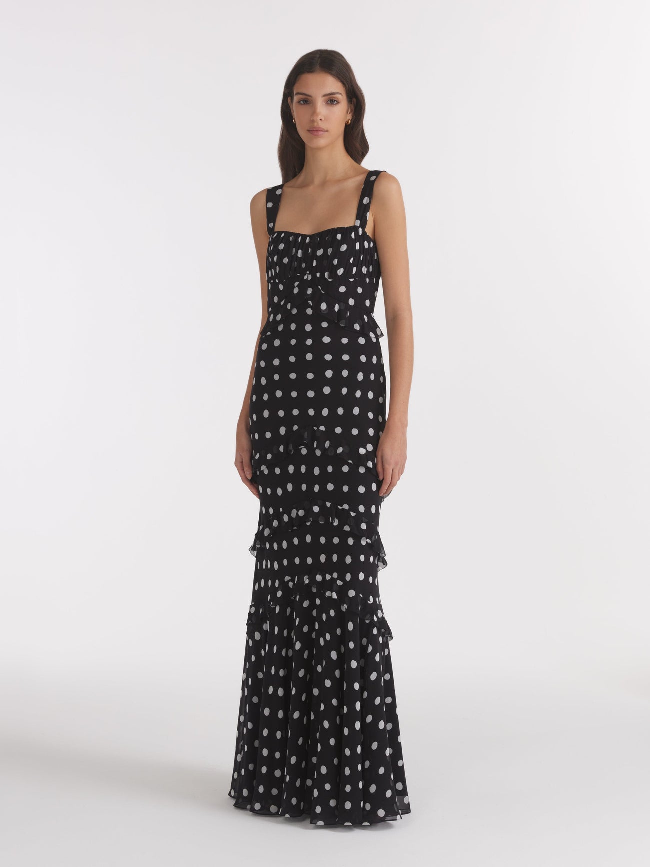 Load image into Gallery viewer, Chandra Dress in Mono Dot