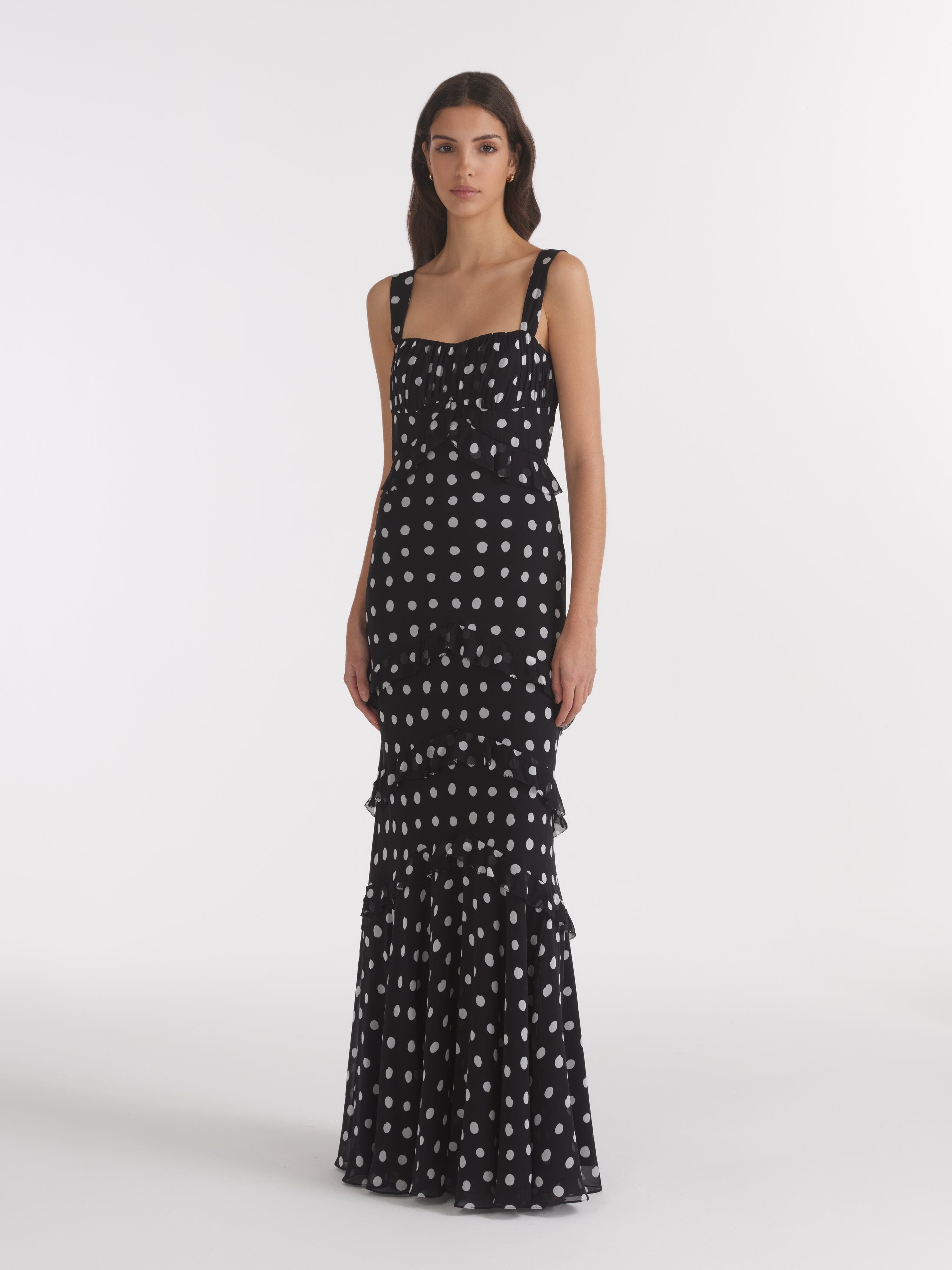 dress saloni SALONI London - Chandra Dress in Mono Dot