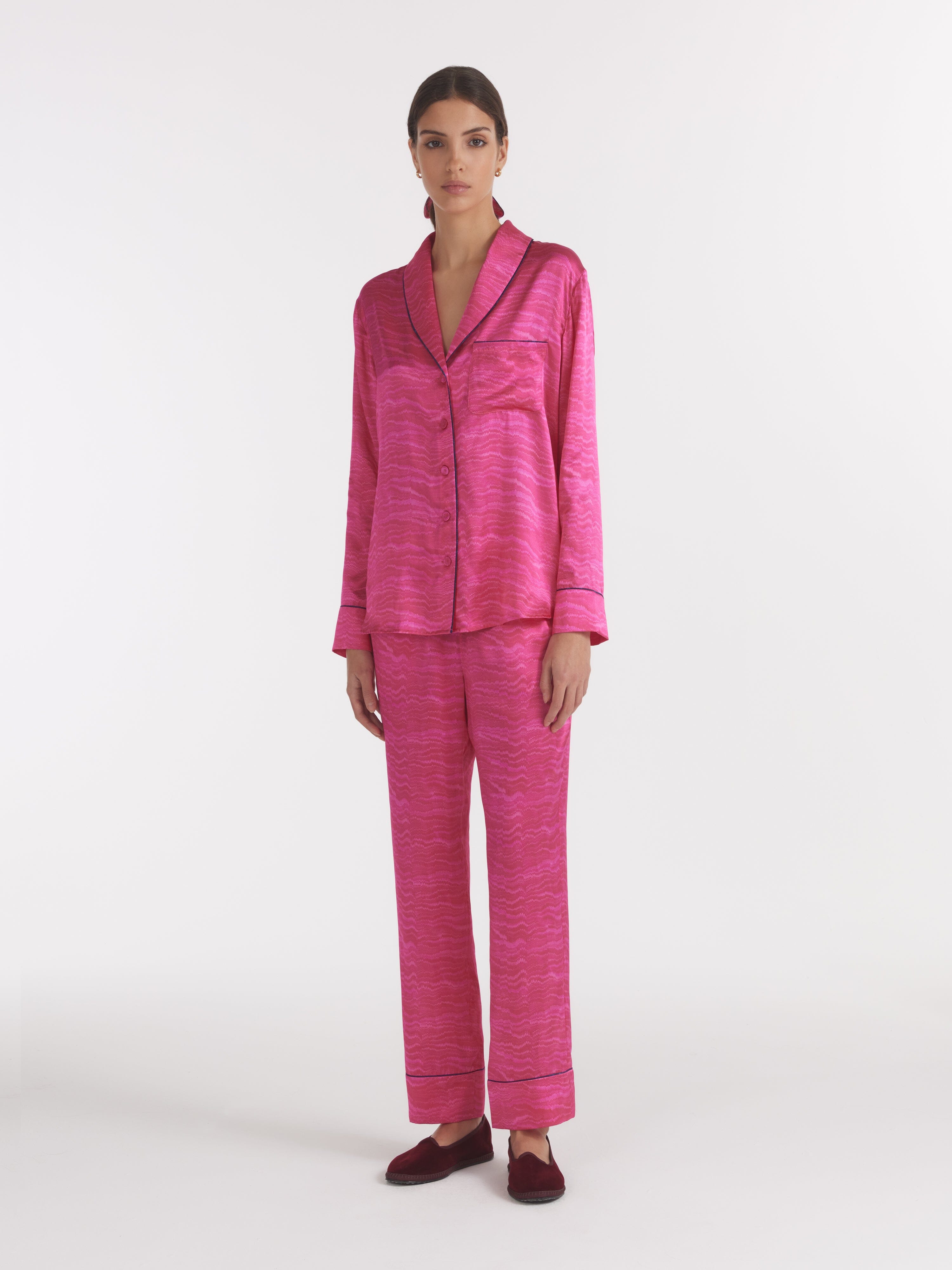 Women's Lounge PJ Set in Pink Marbling