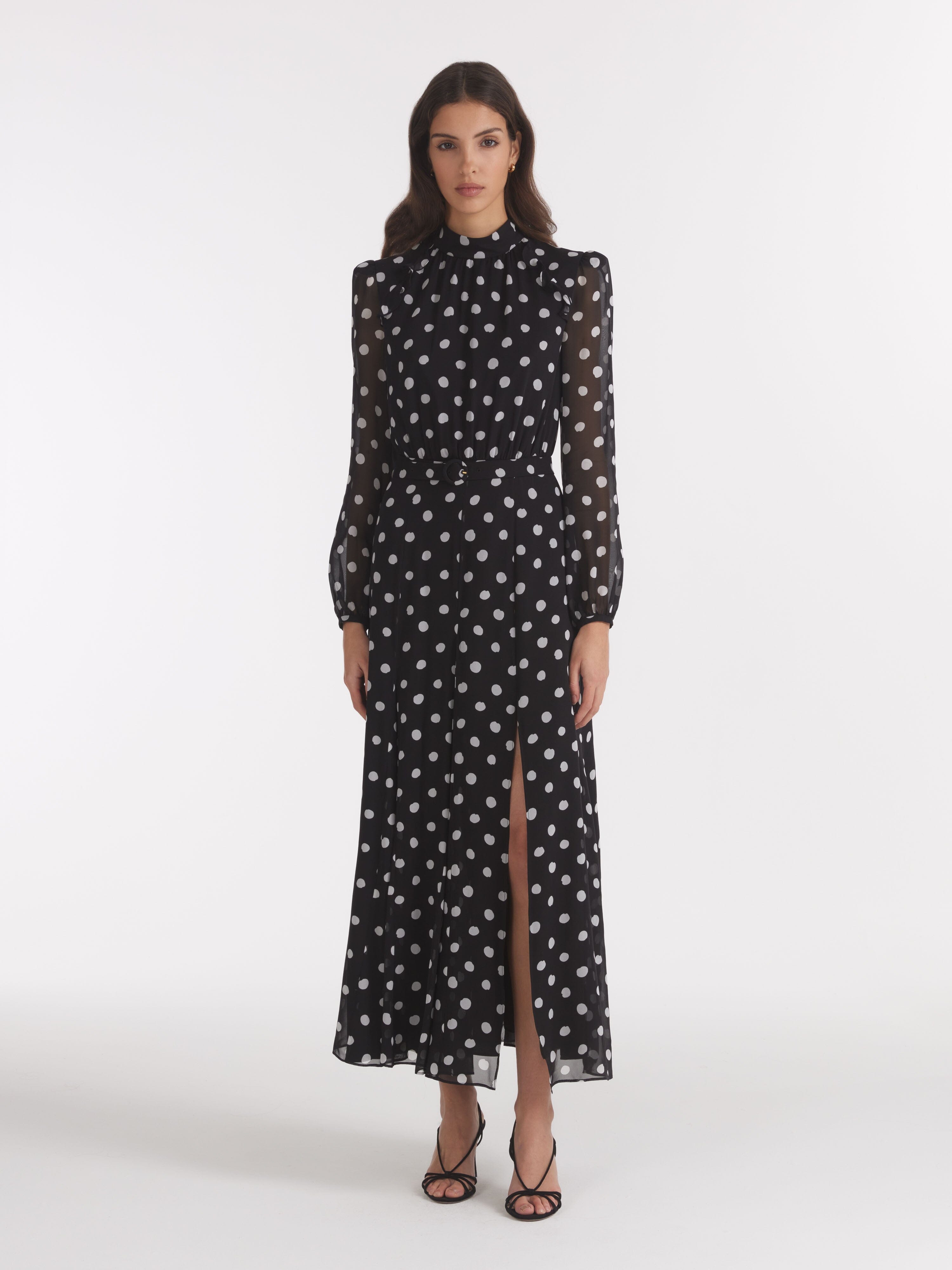 Jacqui B Dress in Mono Dot - Main Image