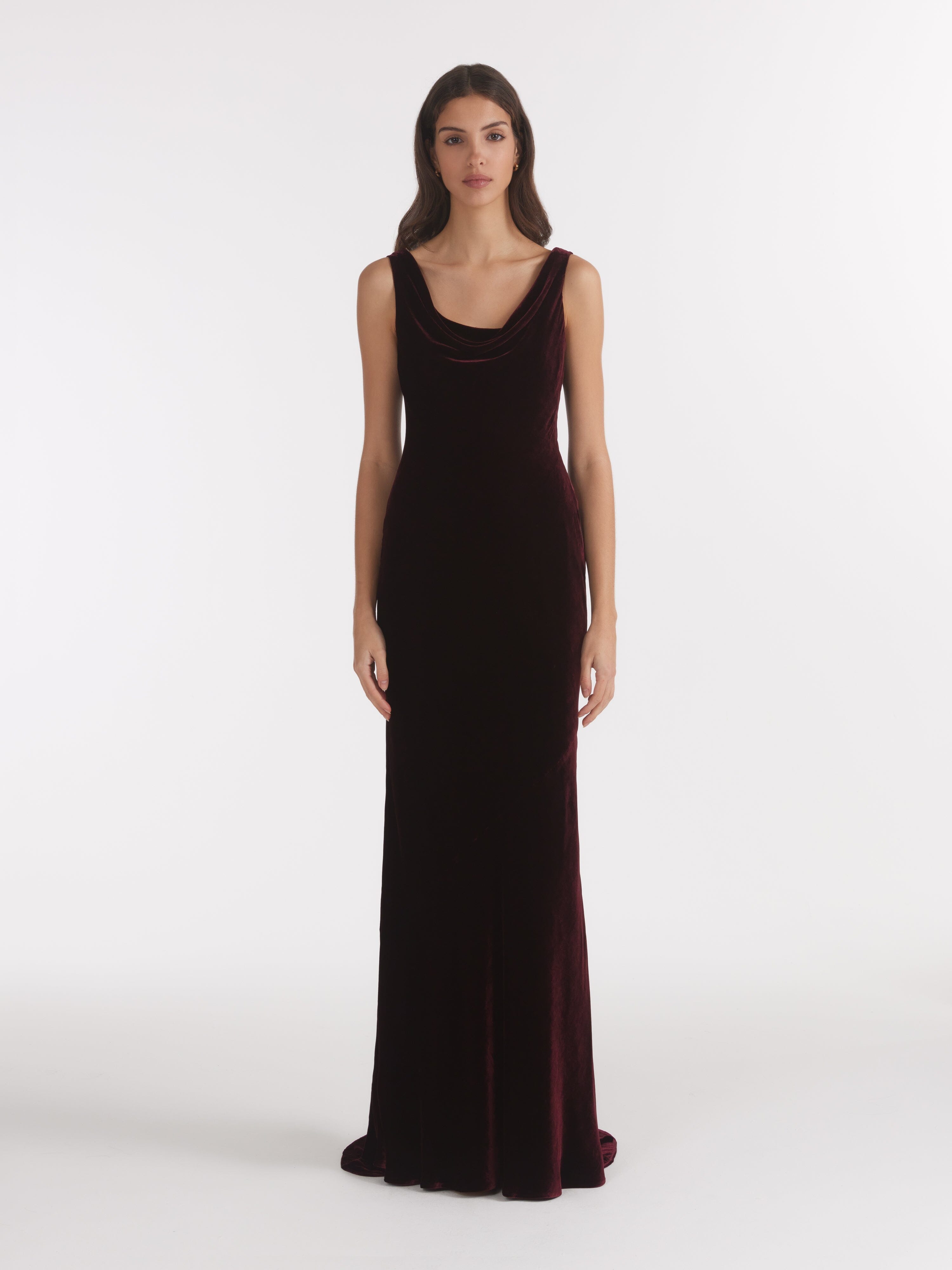 Asher Long Dress in Burgundy