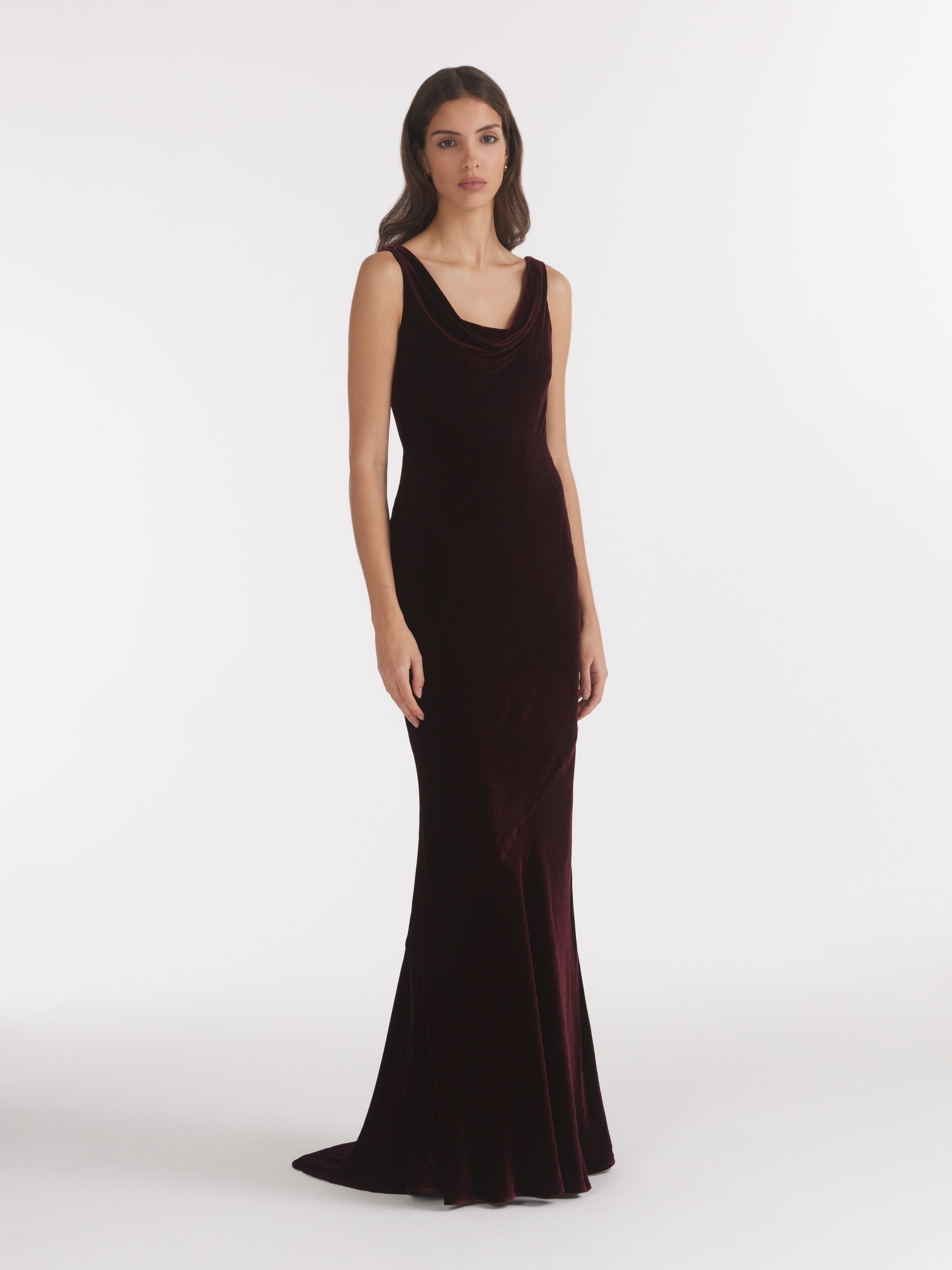 Asher Long Dress in Burgundy