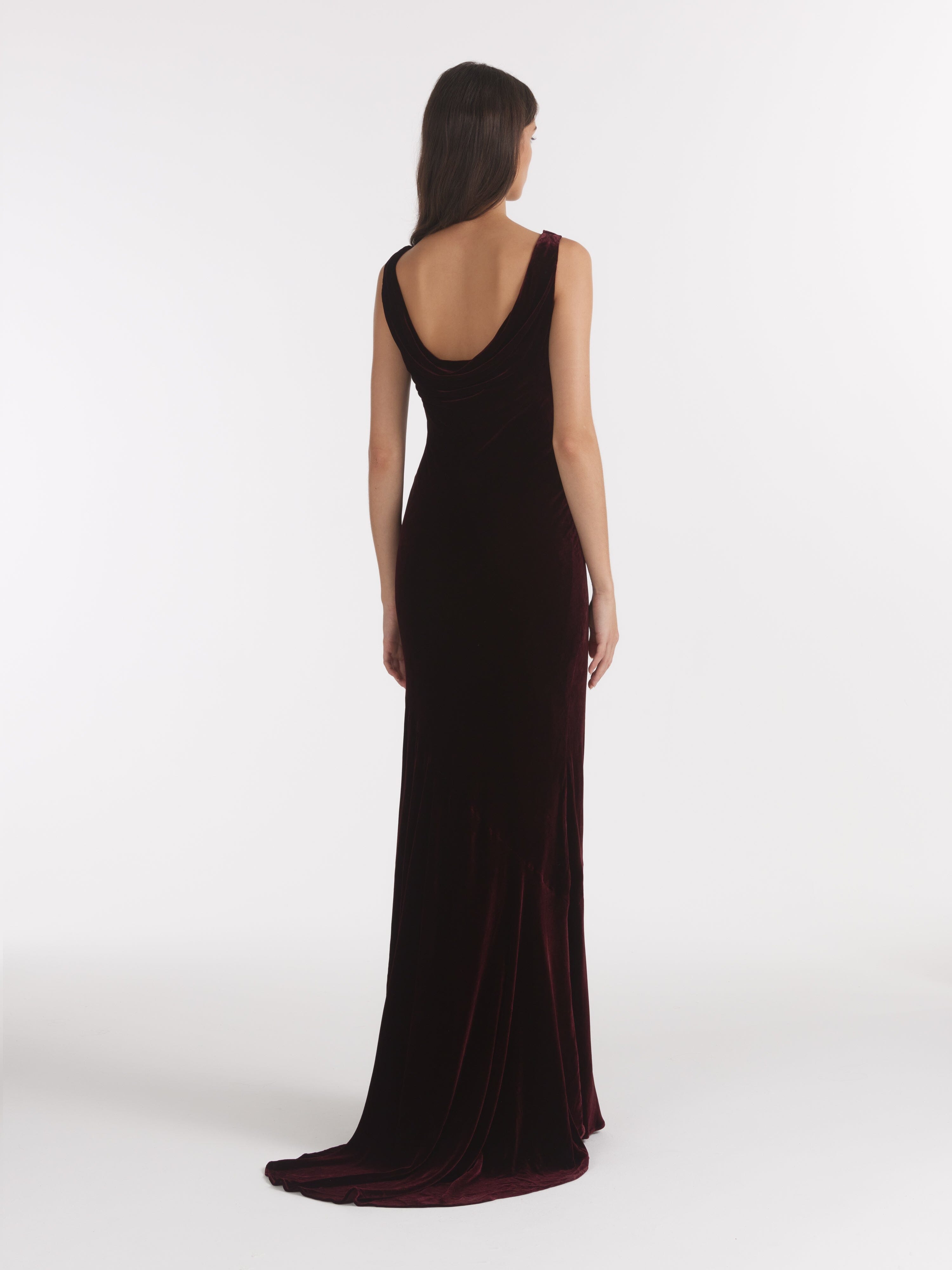 Asher Long Dress in Burgundy