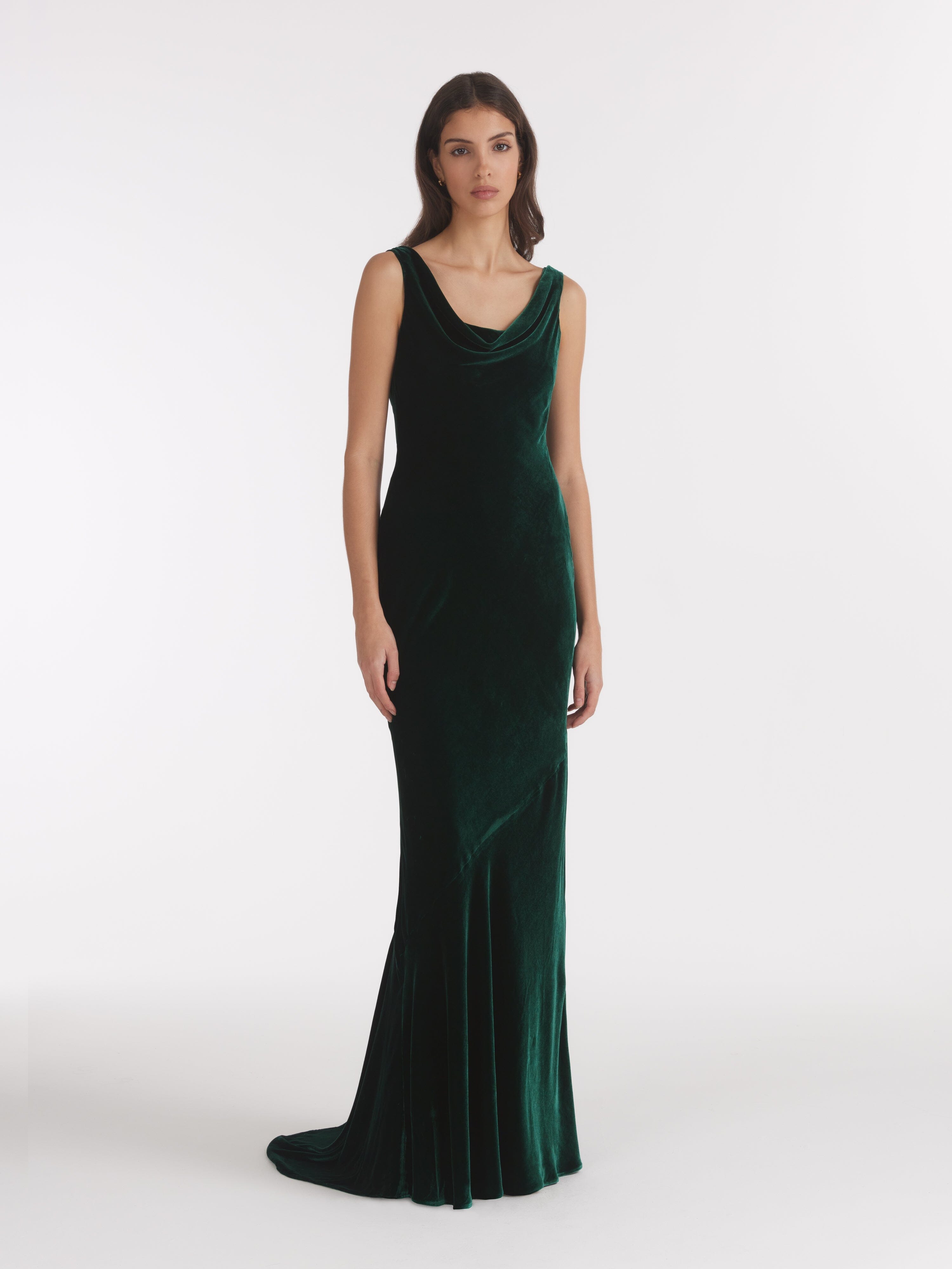 Asher Long Dress in Racing Green