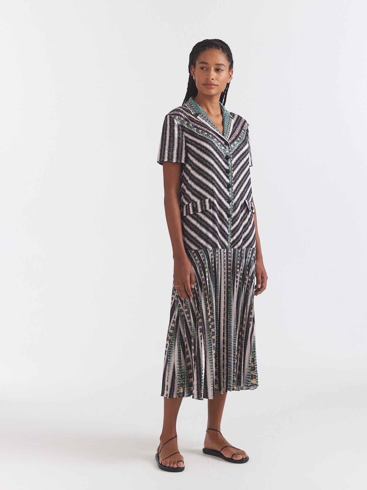 Sonia C Dress in Photos Stripe – SALONI