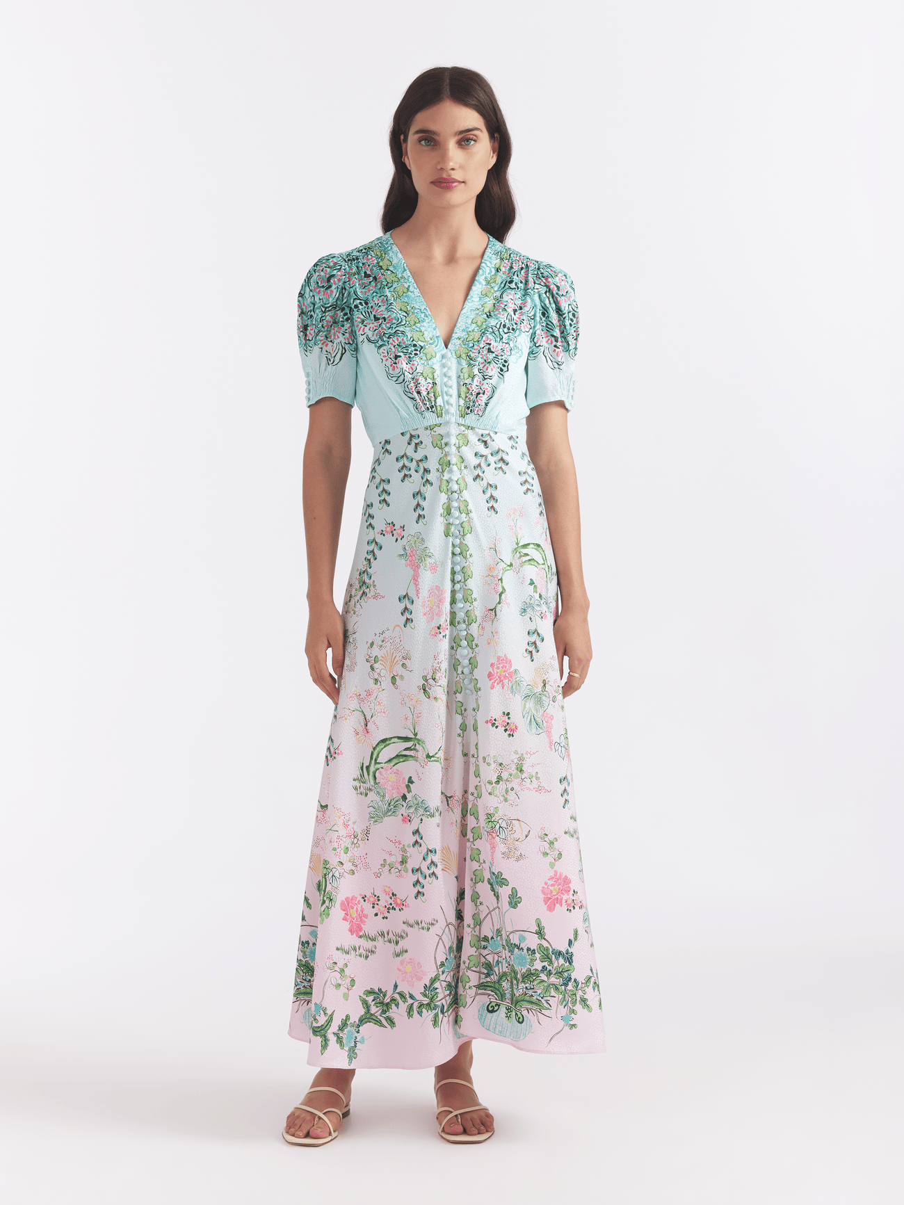 Load image into Gallery viewer, Lea Long Dress in Willow Garden
