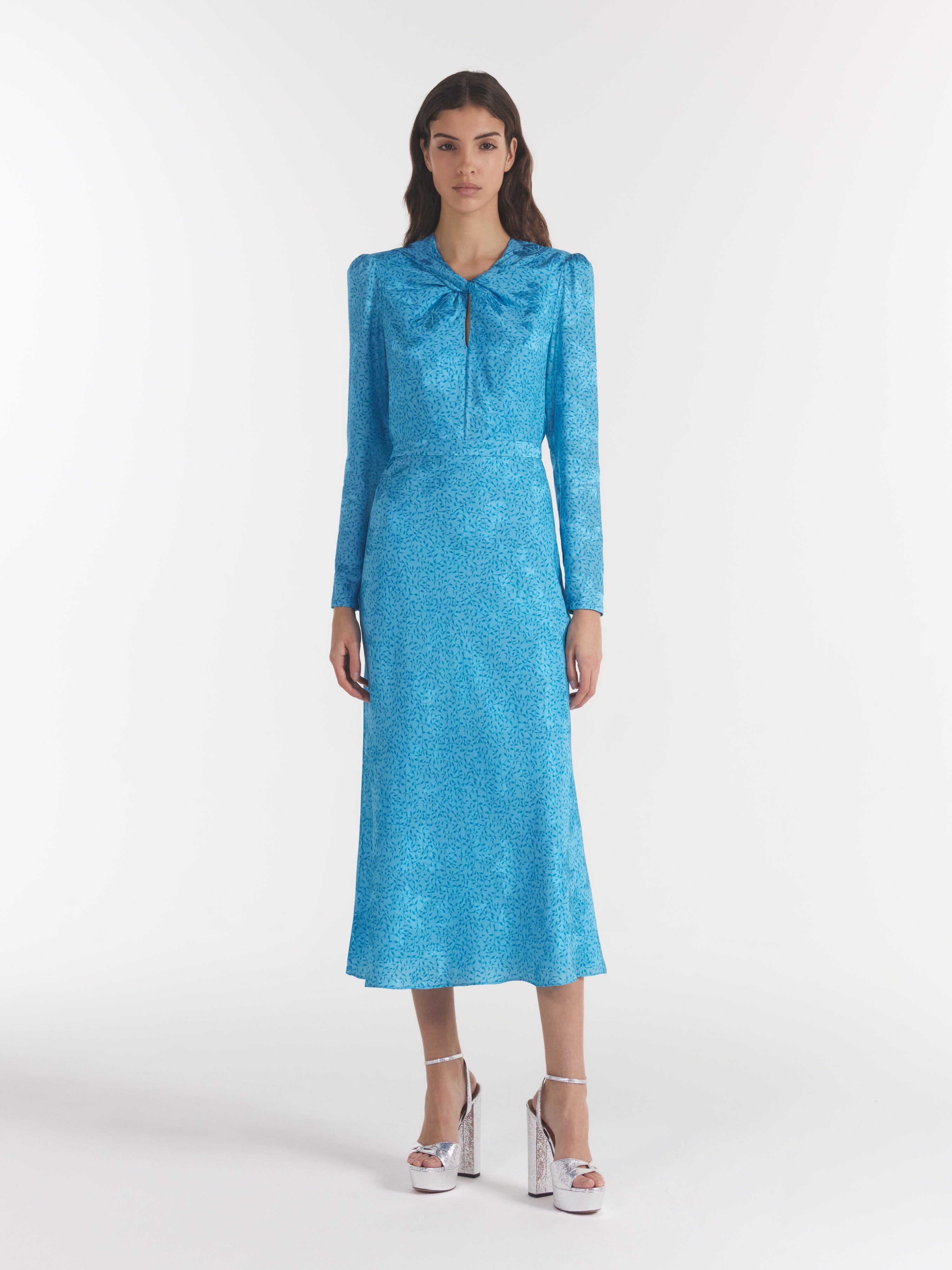 Claudia Midi Dress in Ambra Sky – SALONI