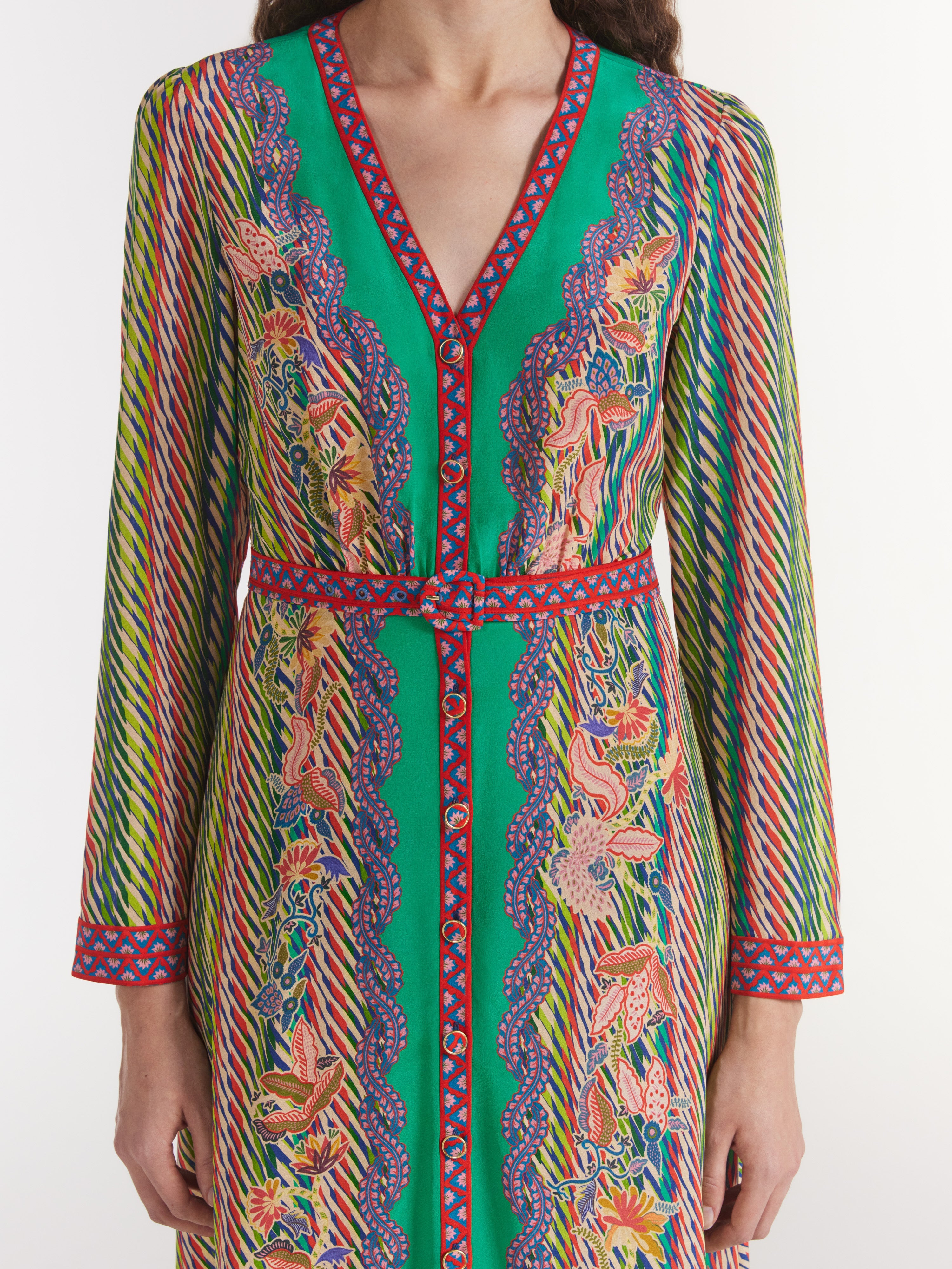 Lea Shirt Dress in Oblique Bloom